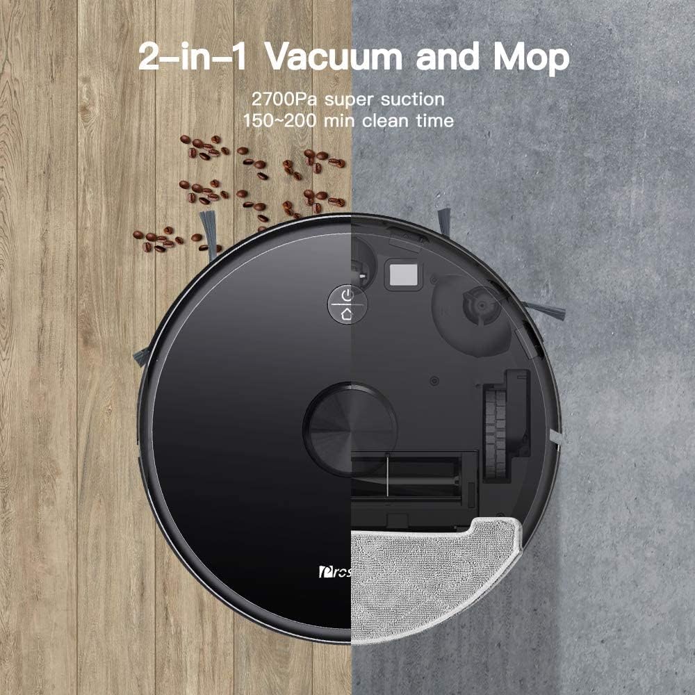 Robot Vacuum Mop 2700Pa LiDAR Mapping WiFi App Smart Clean