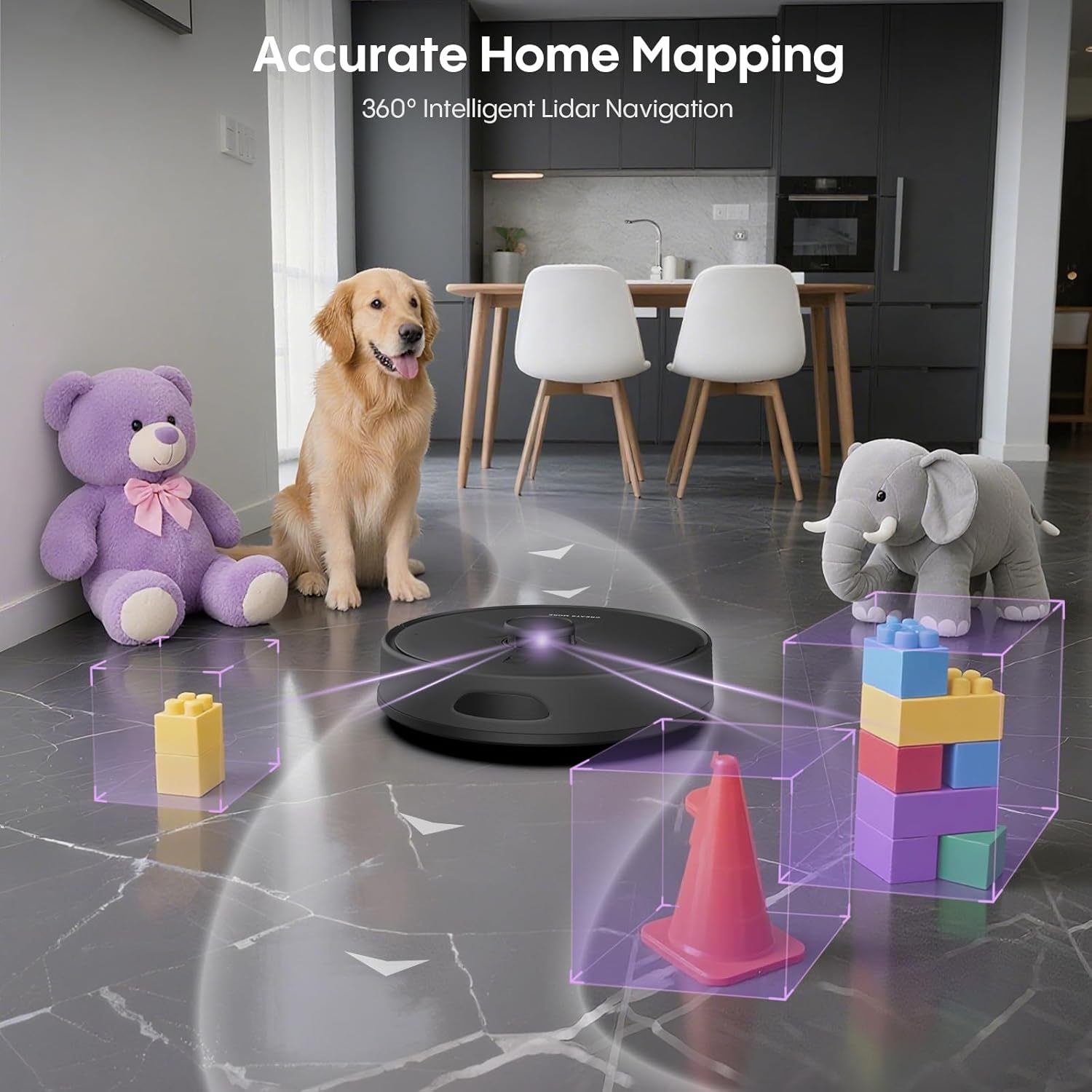 Robot Vacuum Mop Self Empty 5000Pa LiDAR Mapping WiFi Smart Clean