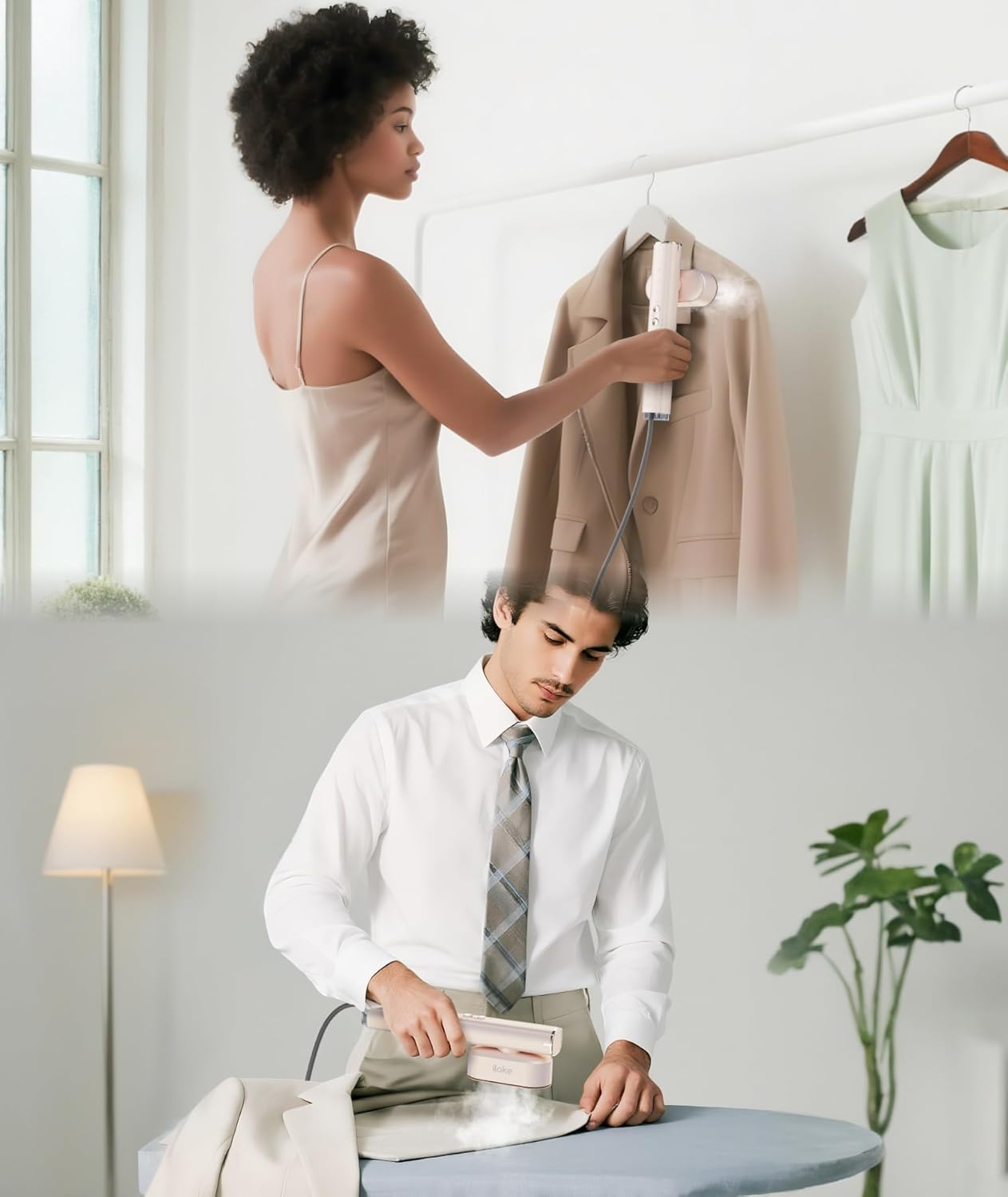 Travel Garment Steamer Dual Voltage 1000W Foldable Portable Iron