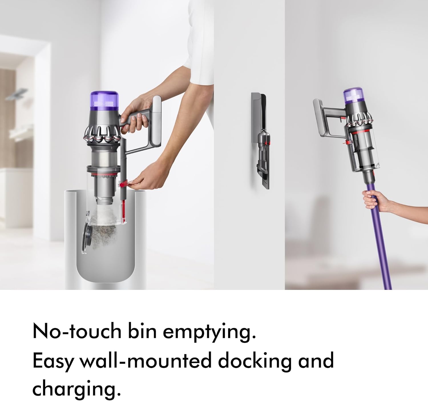 Cordless Stick Vacuum 200AW Powerful 60min Runtime Anti Tangle