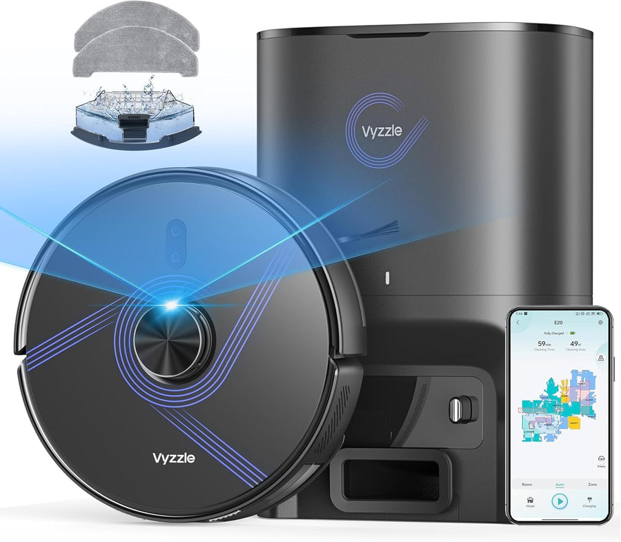 Robot Vacuum Mop 6000Pa Self Empty LiDAR Mapping App Voice Control