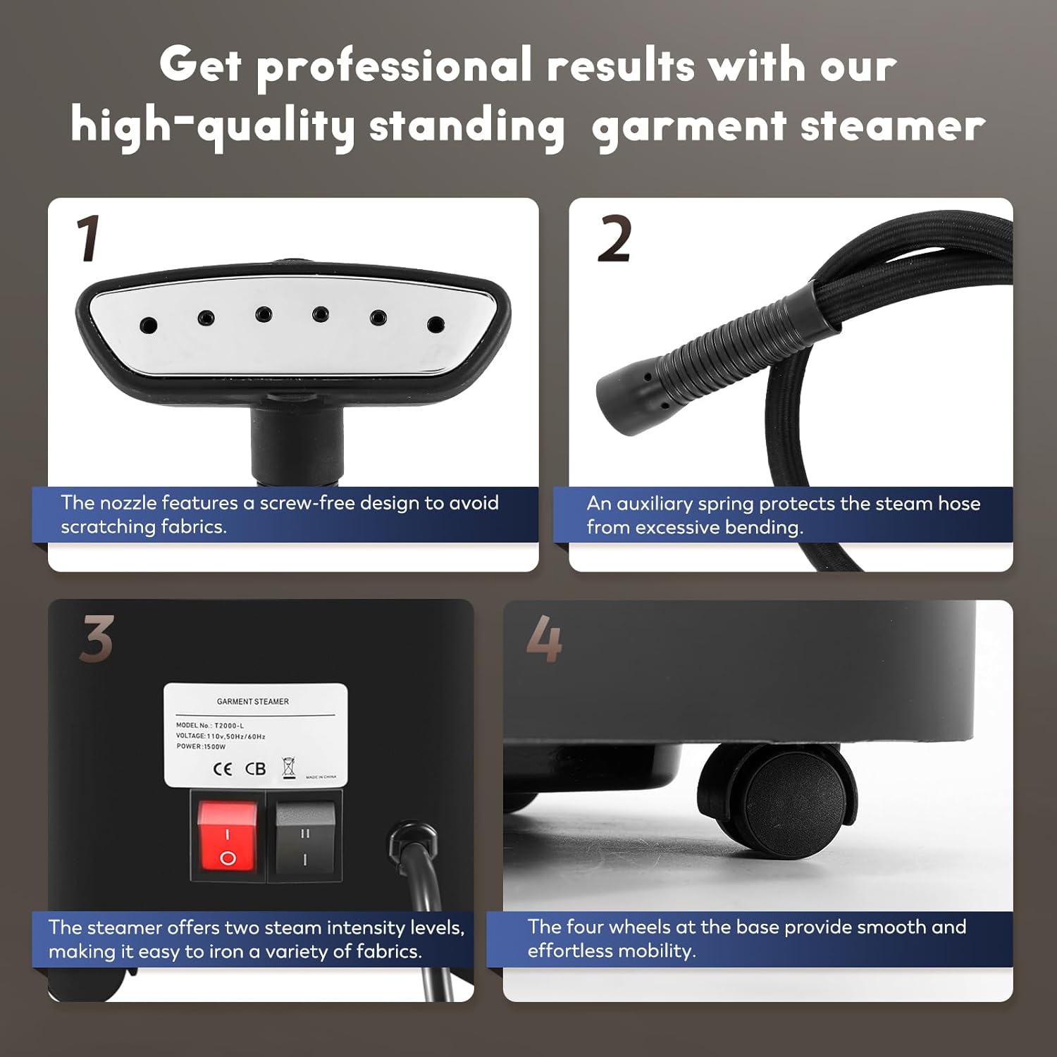 Professional Standing Garment Steamer 1500W 70min Fast Heat