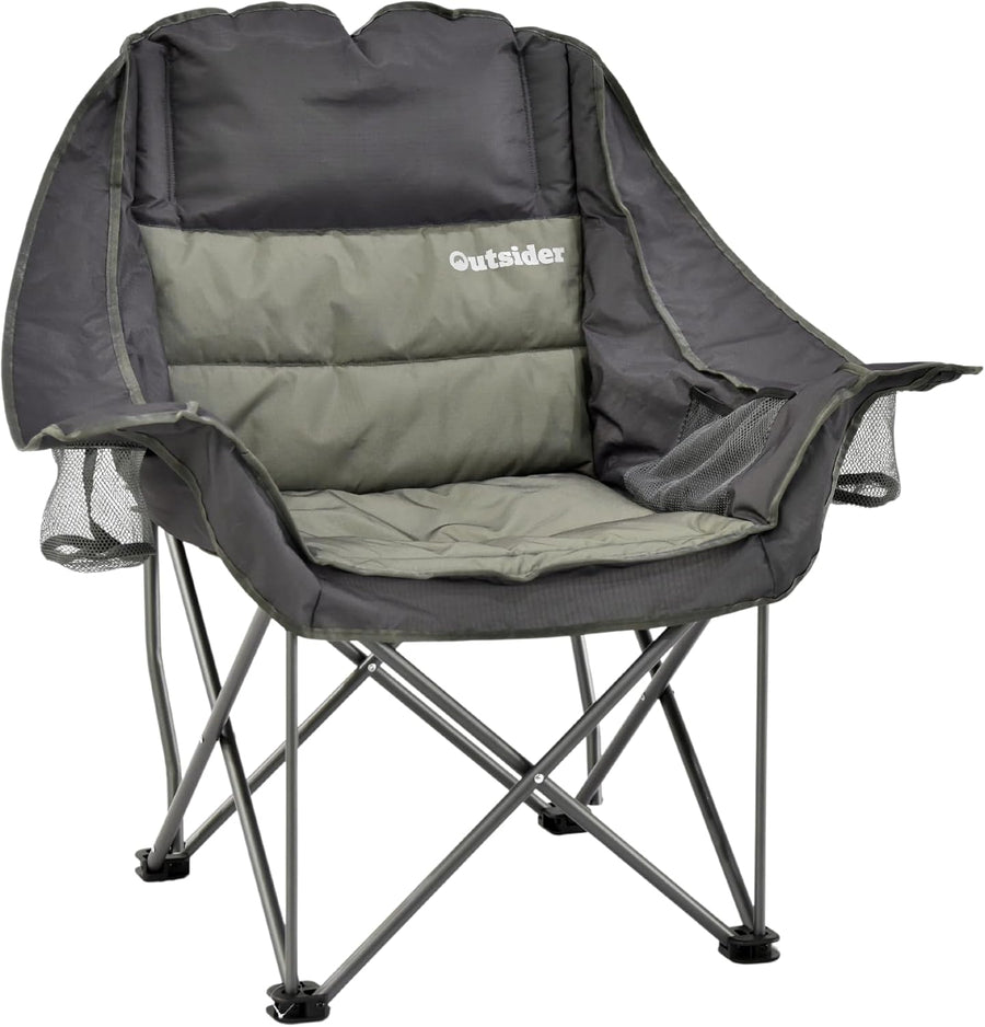 Oversized Padded Camping Chair 400lb Folding Lounge Chair