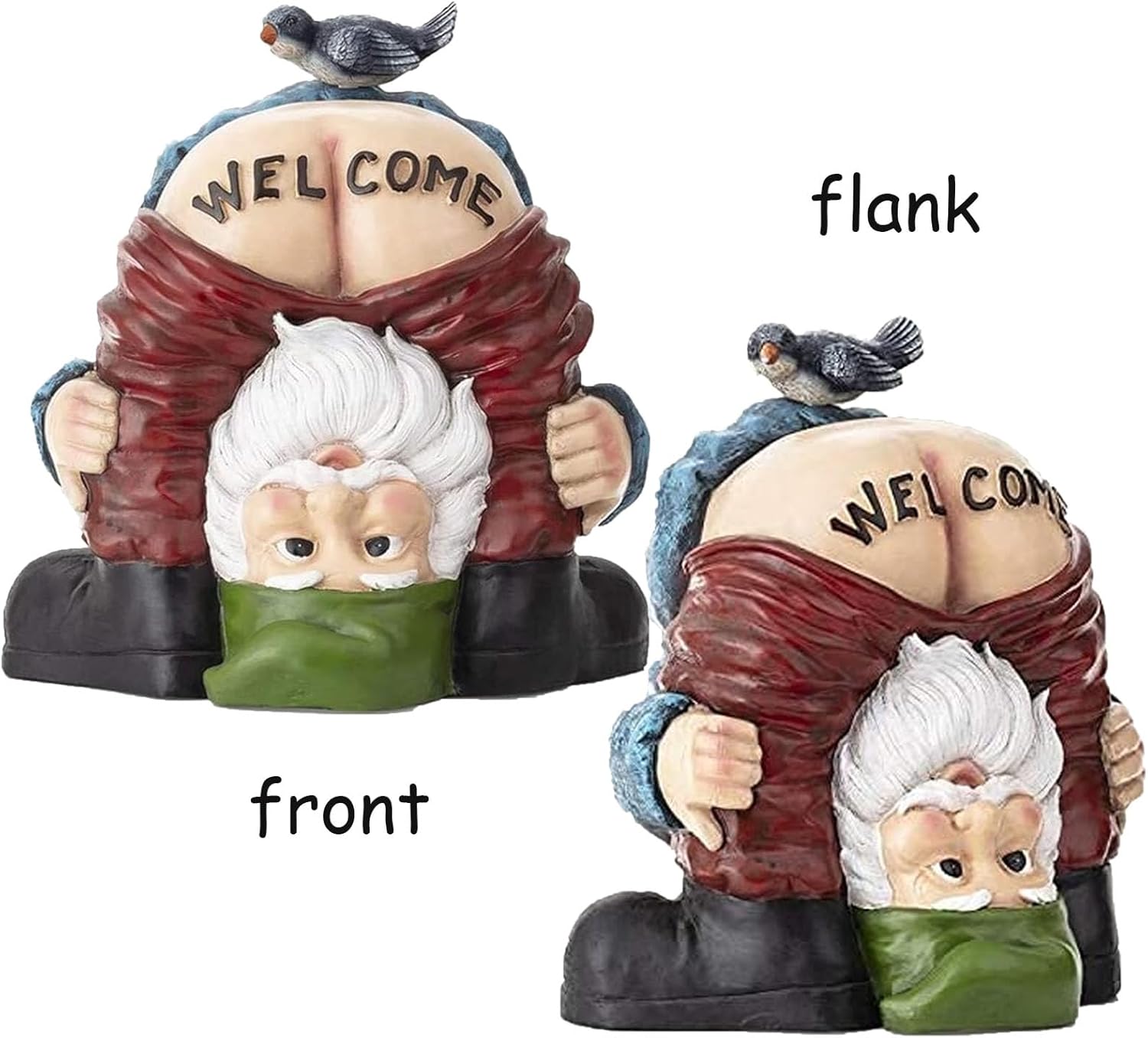 Funny Welcome Garden Gnome Statue Resin Outdoor Lawn Decor