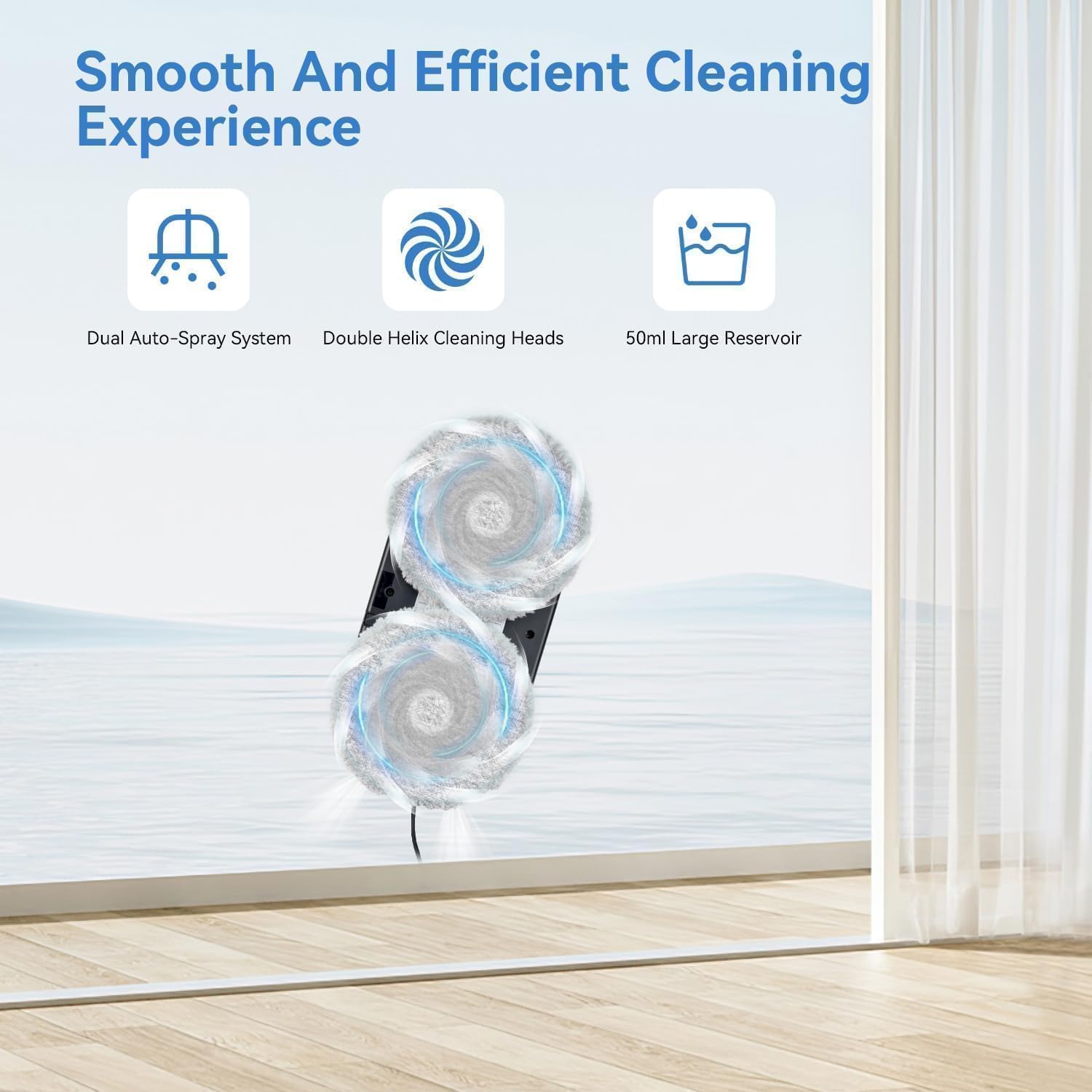 Window Cleaning Robot 5600Pa Smart Spray AI Glass Cleaner Remote