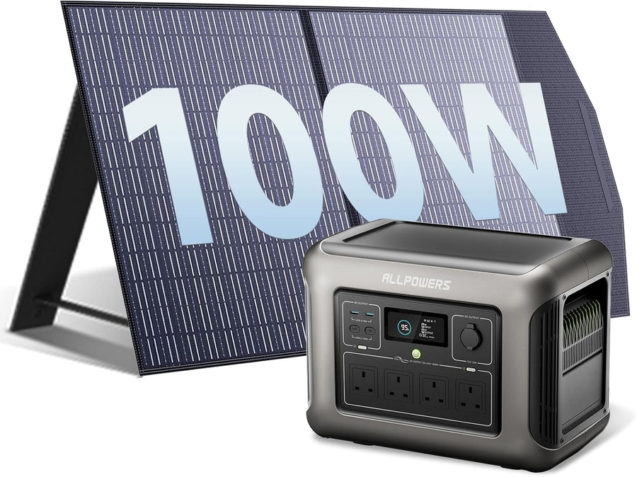 1600W Portable Power Station 1056Wh With 100W Solar Panel