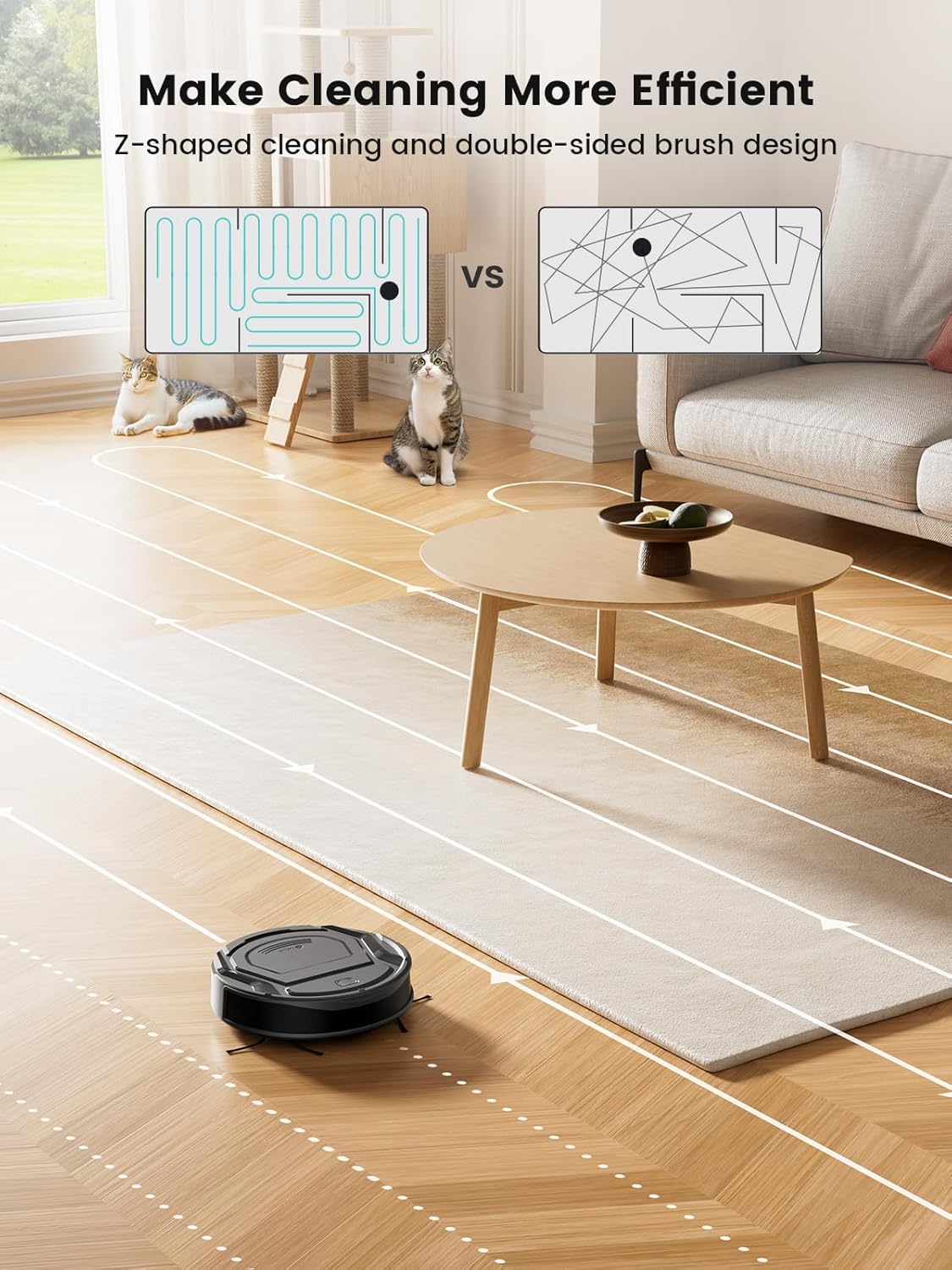 Robot Vacuum 4000Pa Slim 200Min WiFi App Alexa Pet Hair