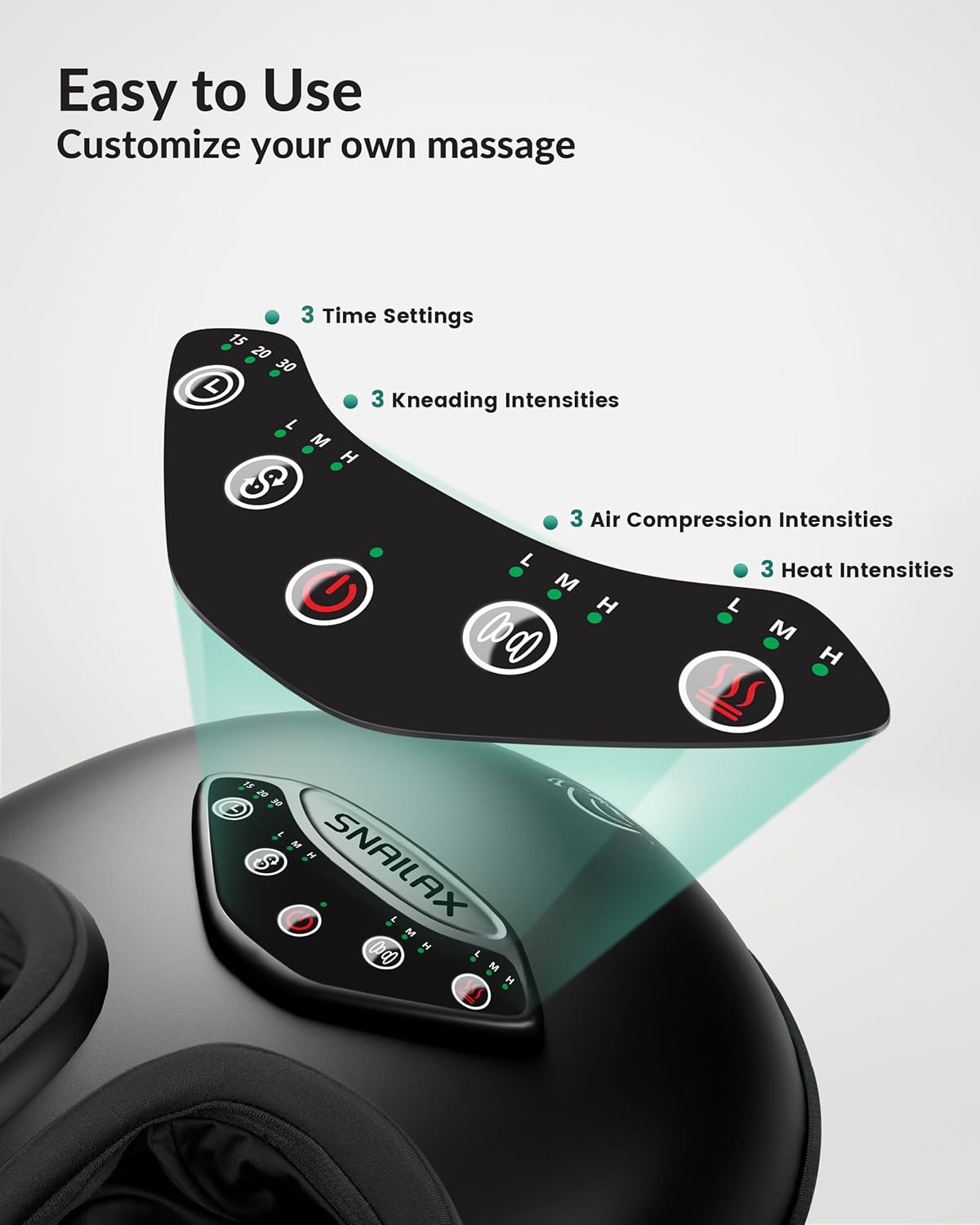 Shiatsu Foot Massager with Heat Deep Kneading Compression Spa