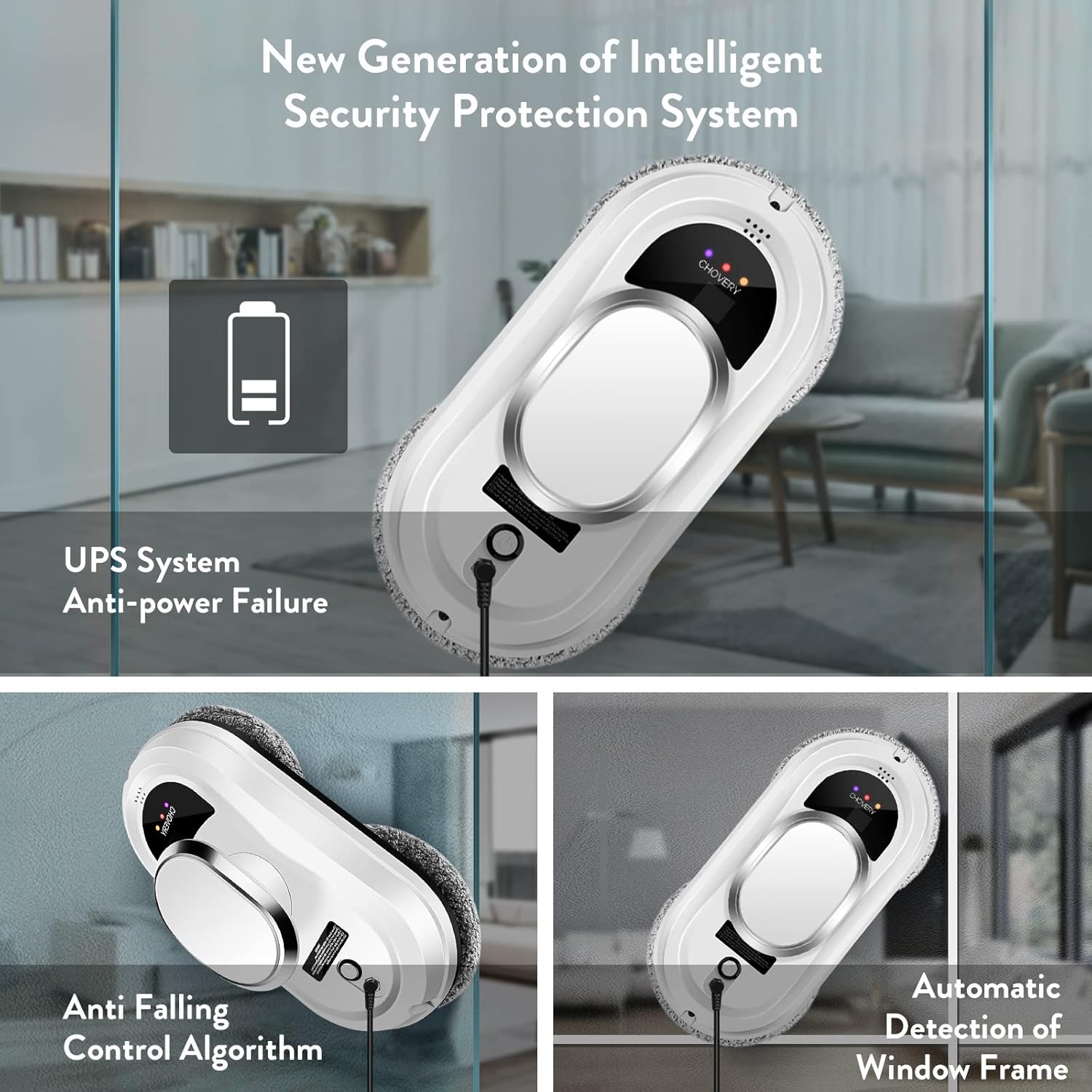 Window Cleaning Robot 5600Pa Smart Glass Cleaner Remote Control