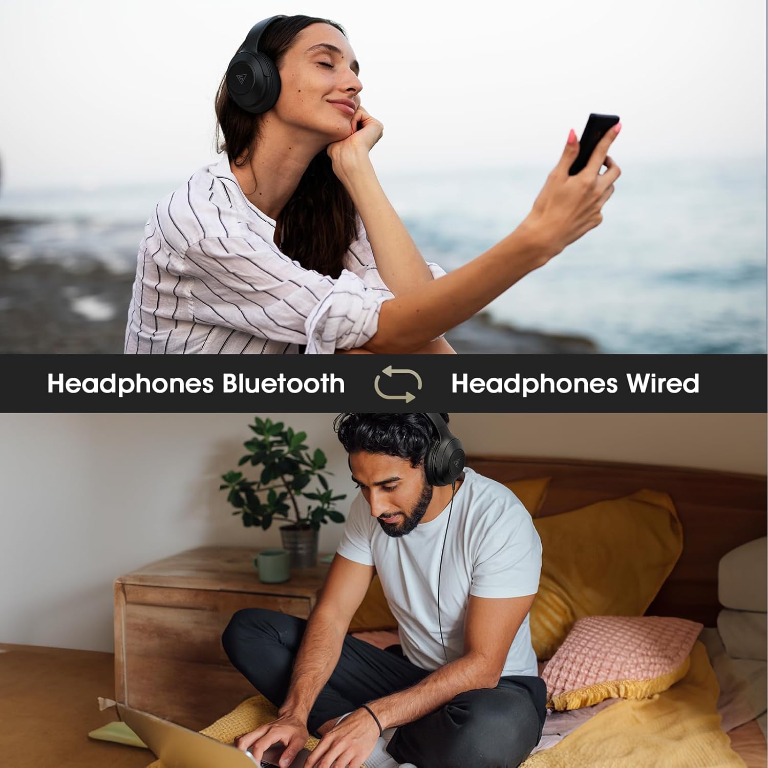 Wireless Bluetooth Over Ear Headphones 70 Hour Battery 3 EQ