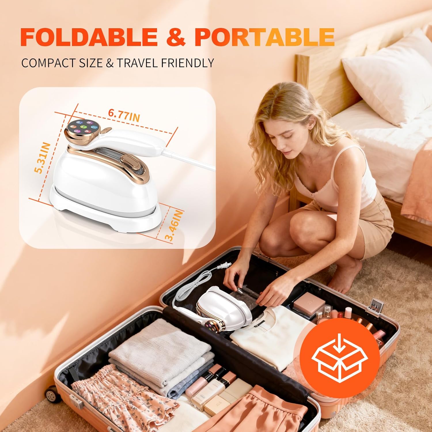 Handheld Garment Steamer 1200W Fast Heat LCD 6 Modes Travel