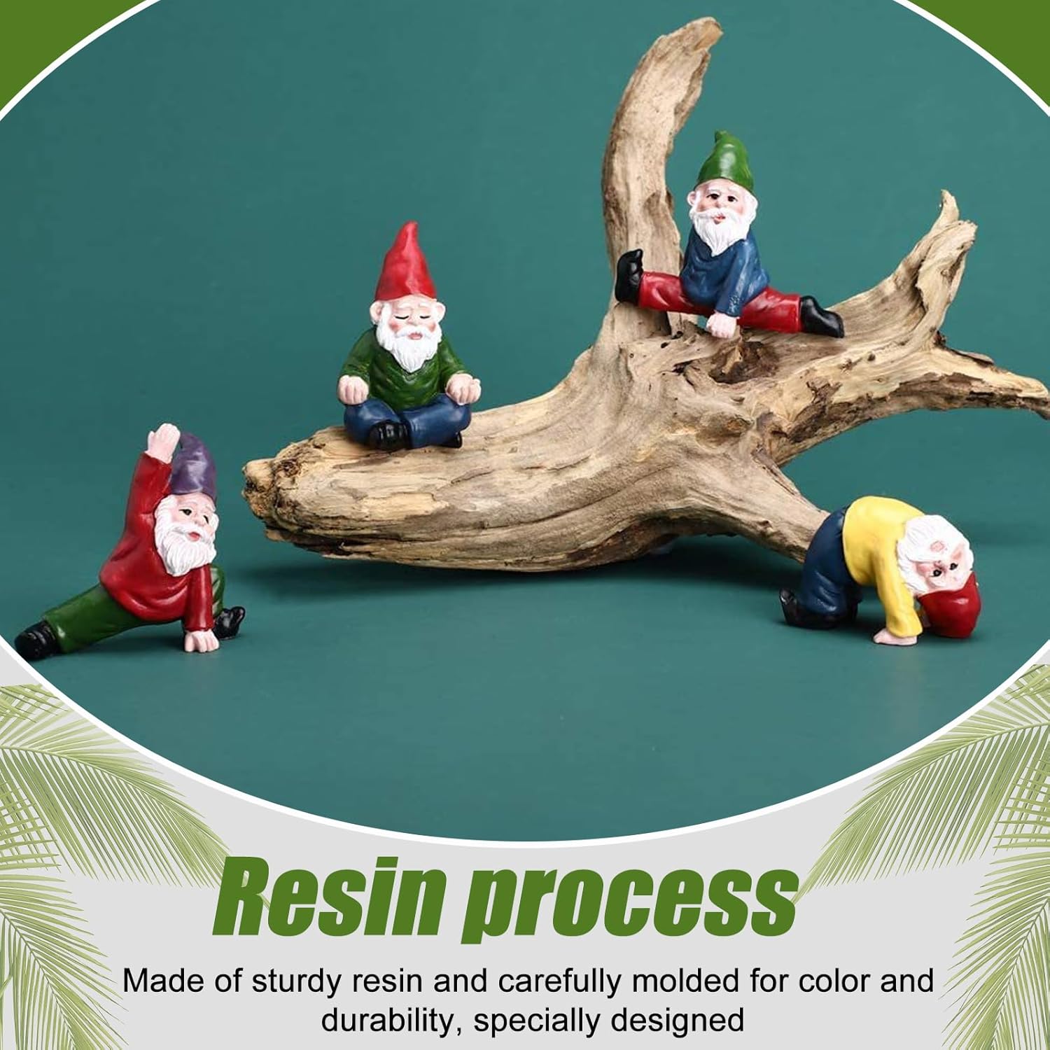 Mini Garden Gnome Figurines 4pcs Yoga Resin Fairy Decor Set