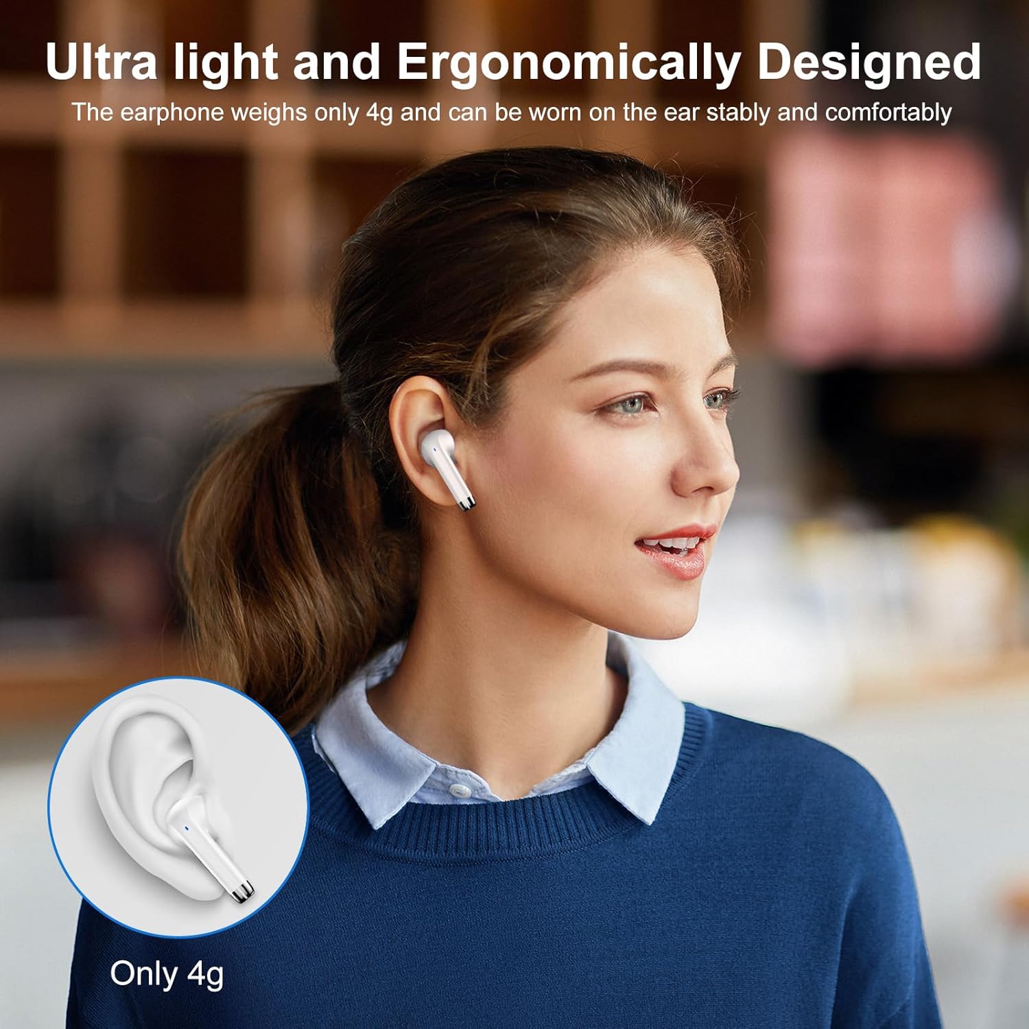 Bluetooth 5.3 Wireless Earbuds ENC Mic 40H LED Display