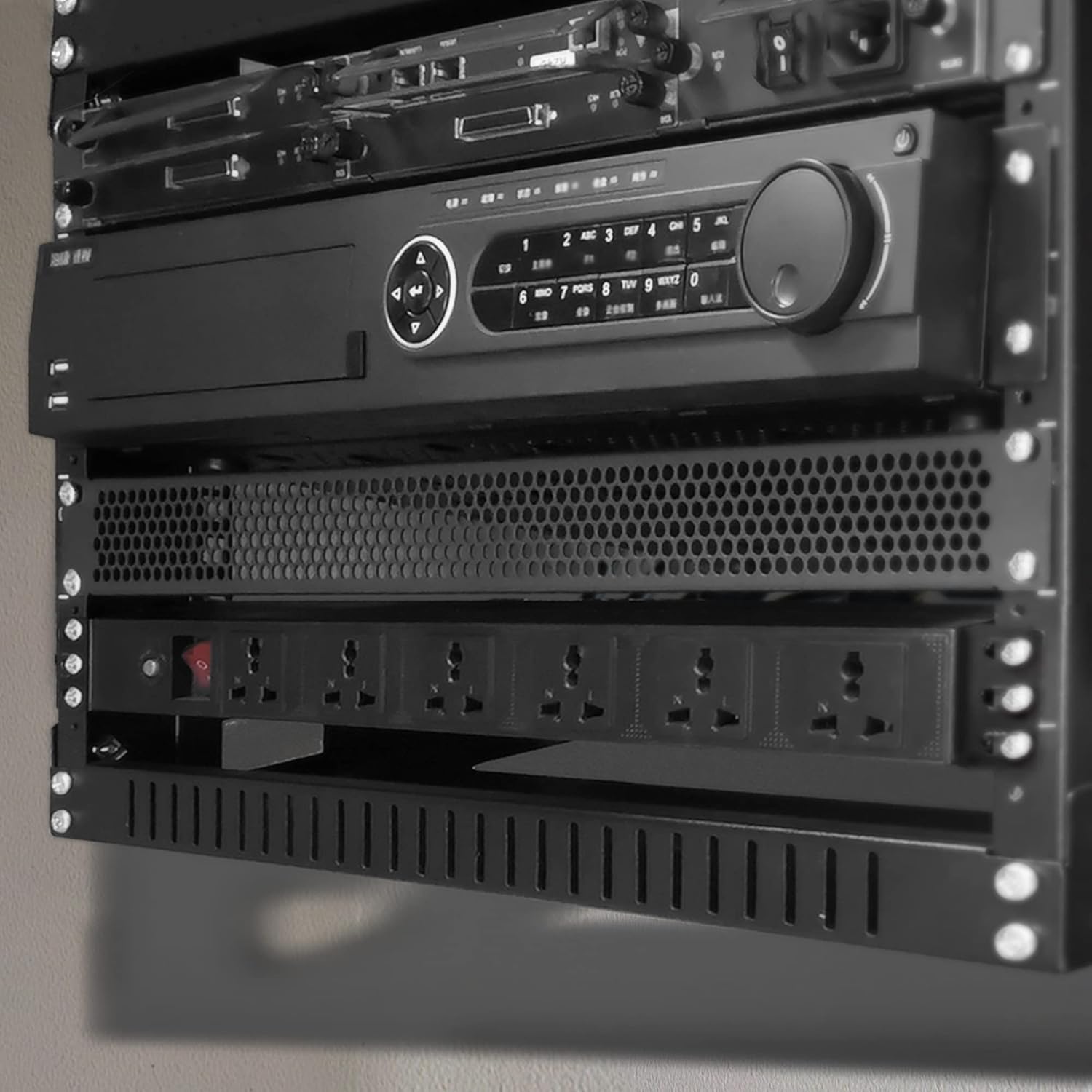 4U 19 Inch Wall Mount Server Rack Shelf Black