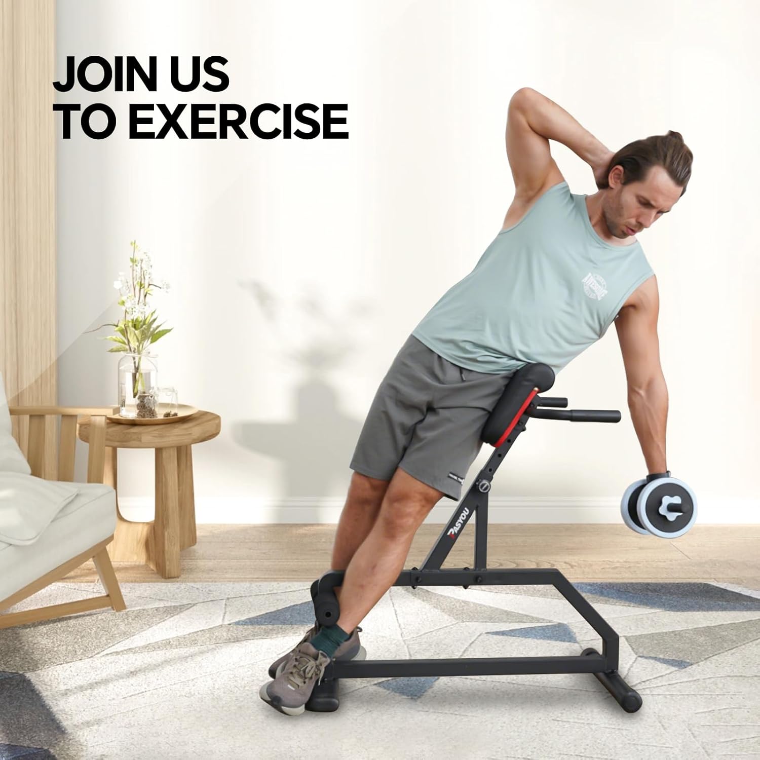 Adjustable Roman Chair Hyperextension Bench Back Extension Core