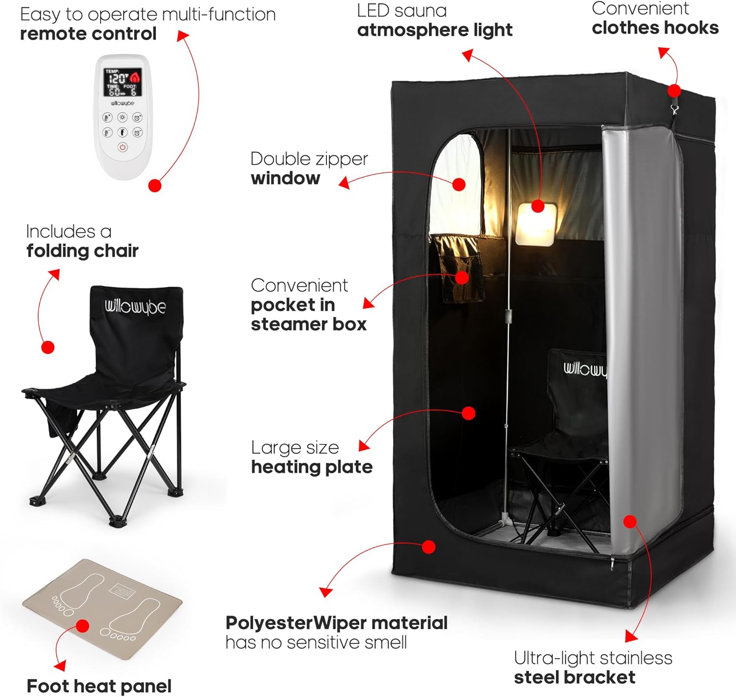 Portable Infrared Sauna Tent Full Body Home Spa Heat Therapy