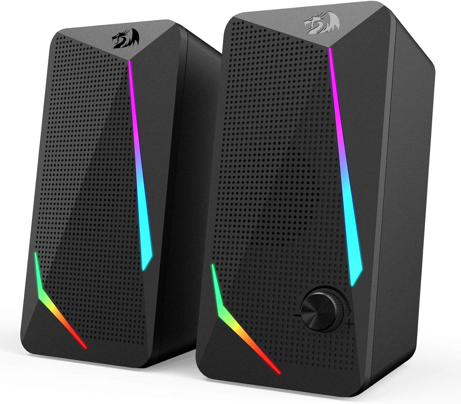 PC Speakers RGB Stereo USB Powered Desktop Audio Bass Control