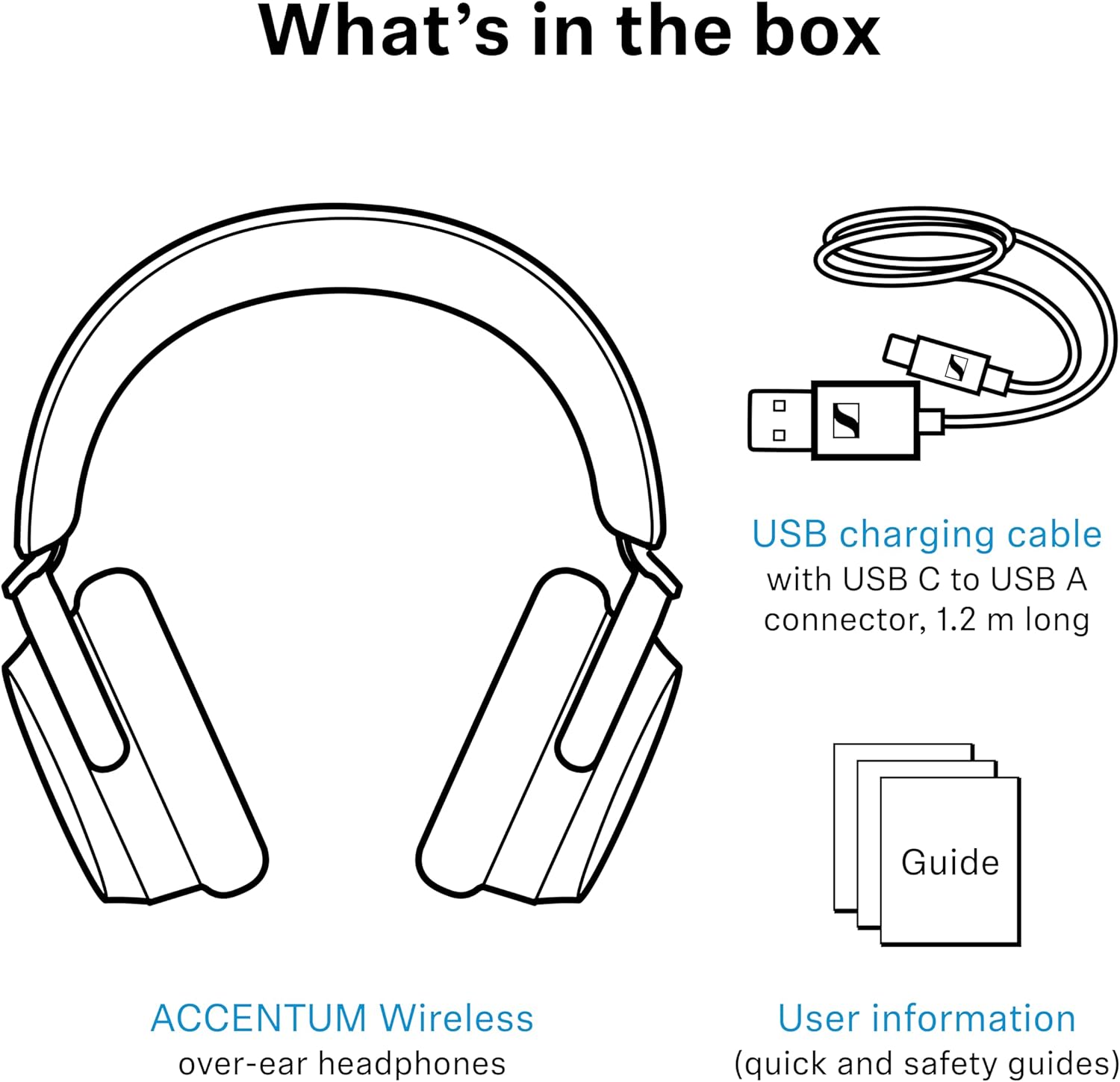 Wireless ANC Over Ear Headphones 50H Battery HD Stereo Sound