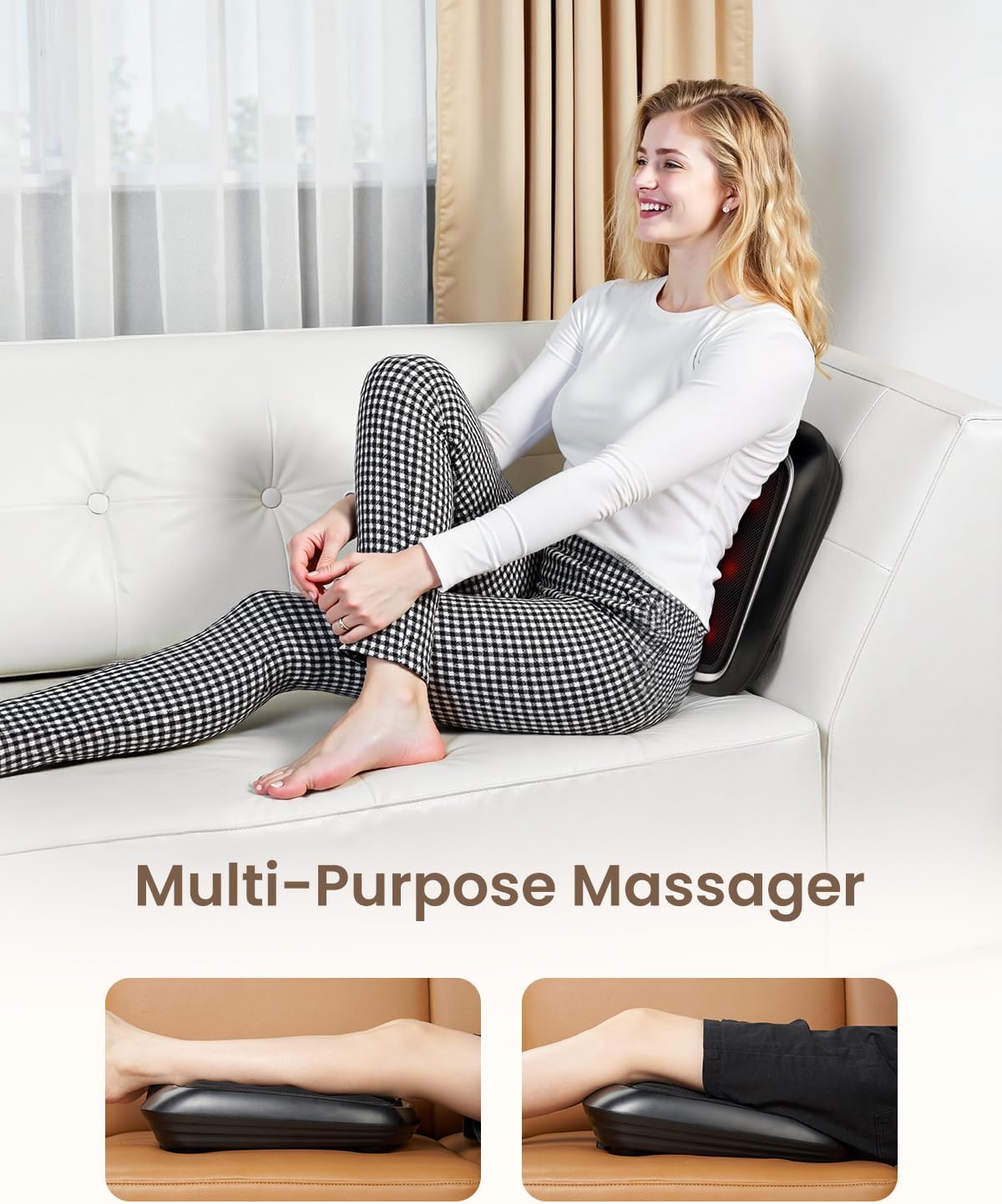 Shiatsu Foot Massager Heat Deep Kneading 2in1 Feet Back Machine