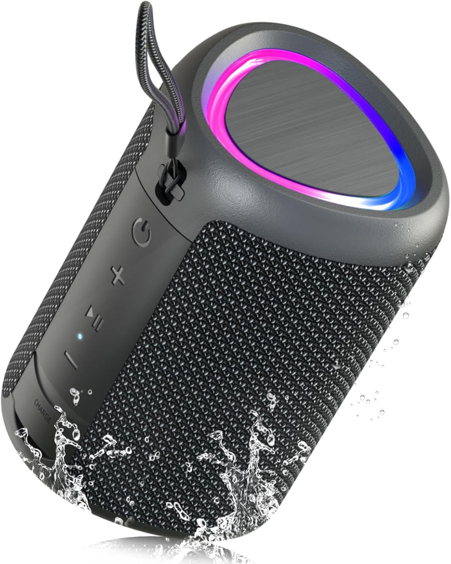 Portable Bluetooth Speaker 20W Loud Stereo RGB Lights IPX7 24H