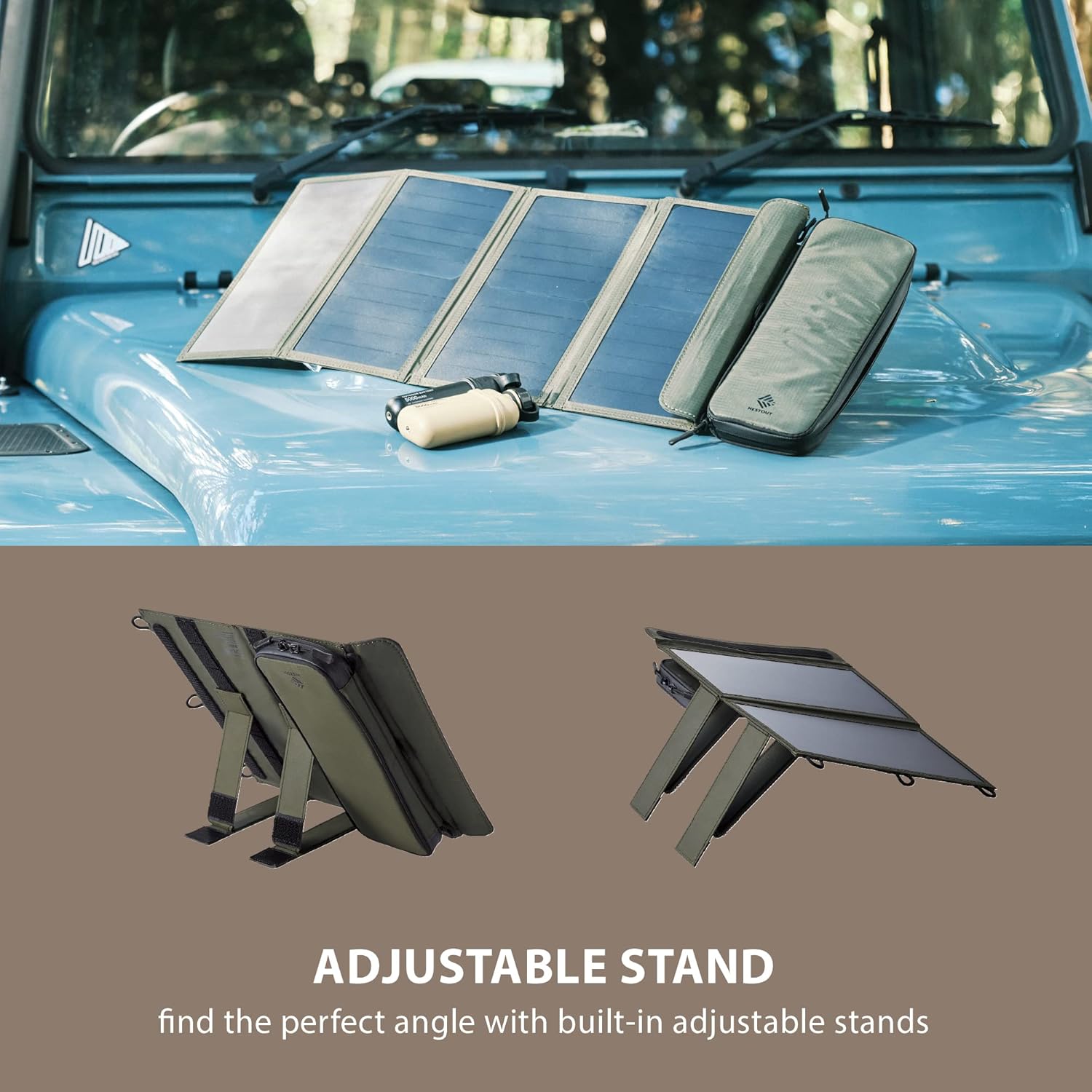 14W Foldable Solar Panel Charger Dual USB Camping Travel