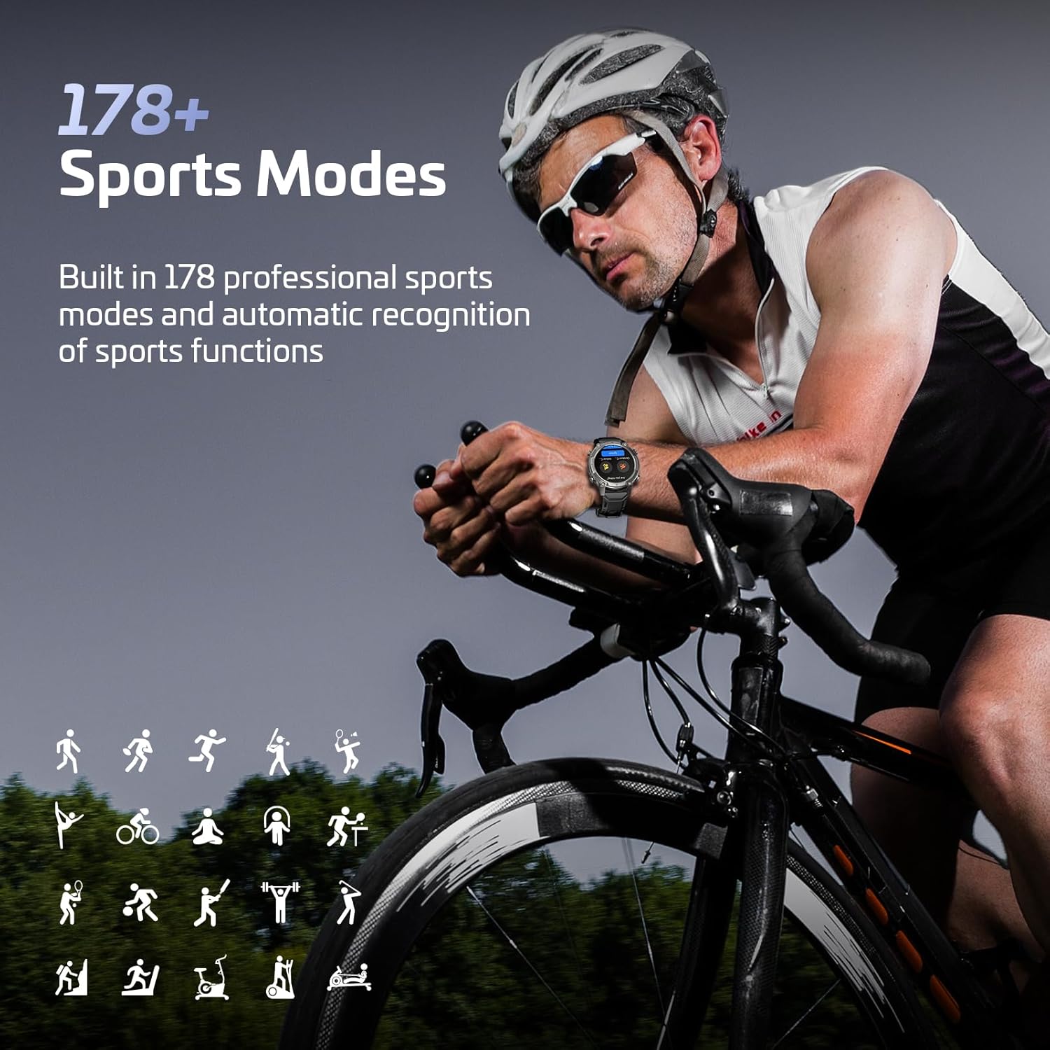 GPS Smart Watch Maps 178 Sports 21 Day Battery