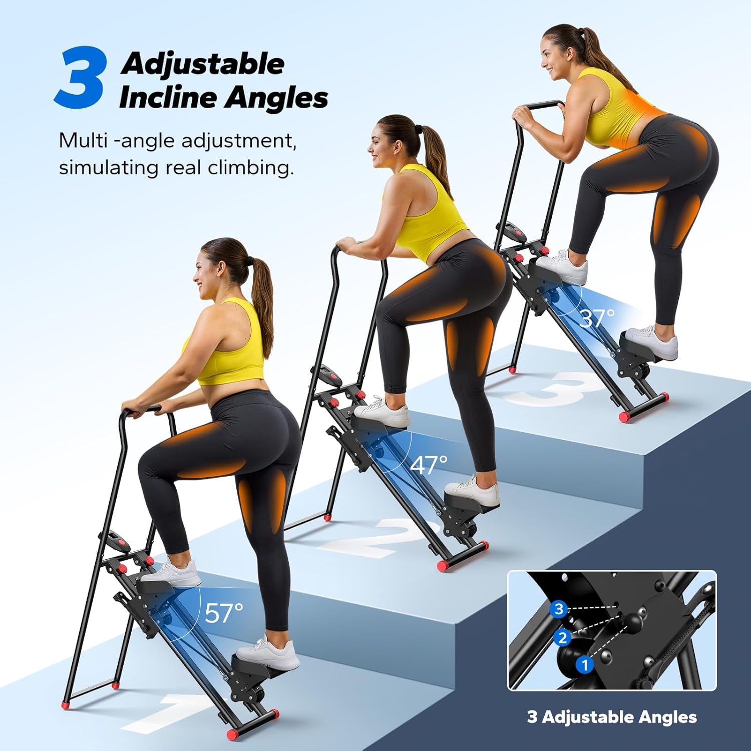 Vertical Climber Stair Stepper Foldable Cardio Machine w/ LCD Monitor