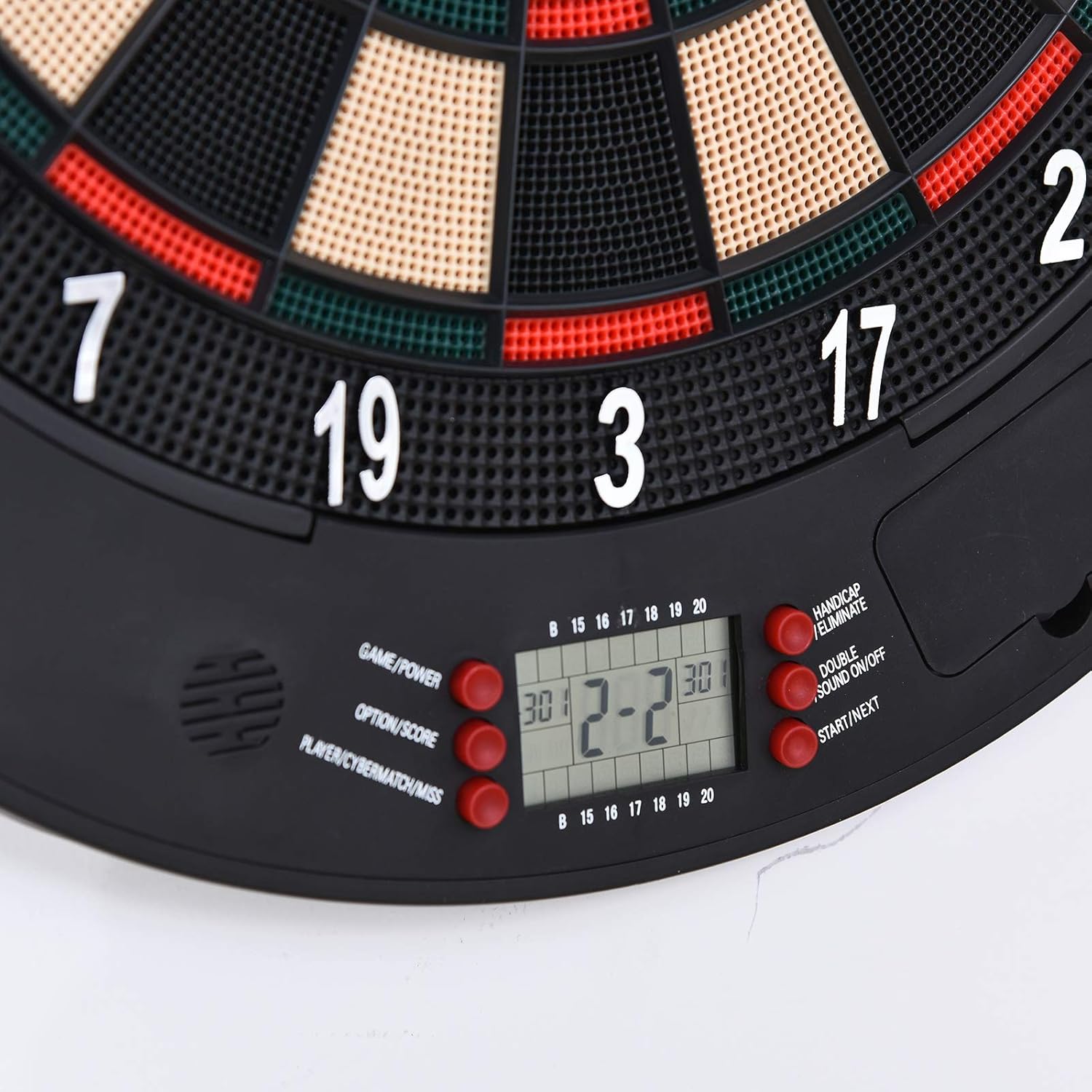 Electronic Dartboard Cabinet Set LCD Scoring 26 Games 6 Darts