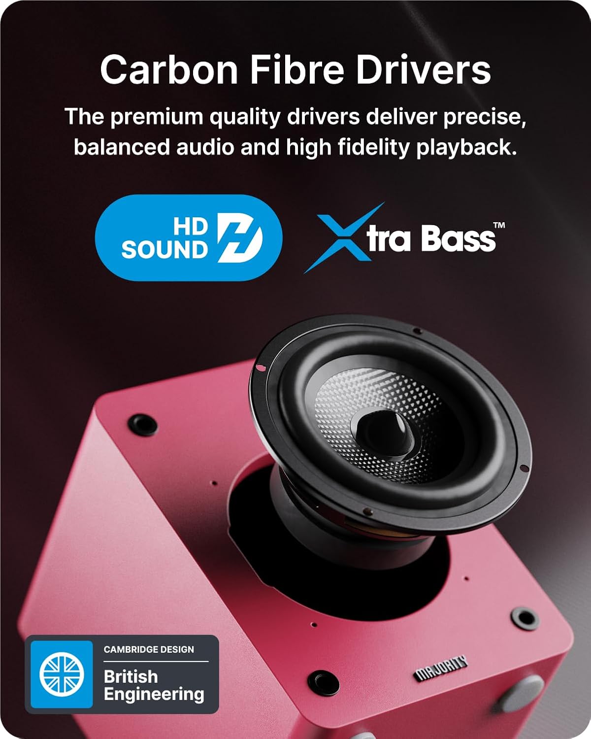 Bluetooth Bookshelf Speakers 60W HiFi HDMI ARC Optical USB