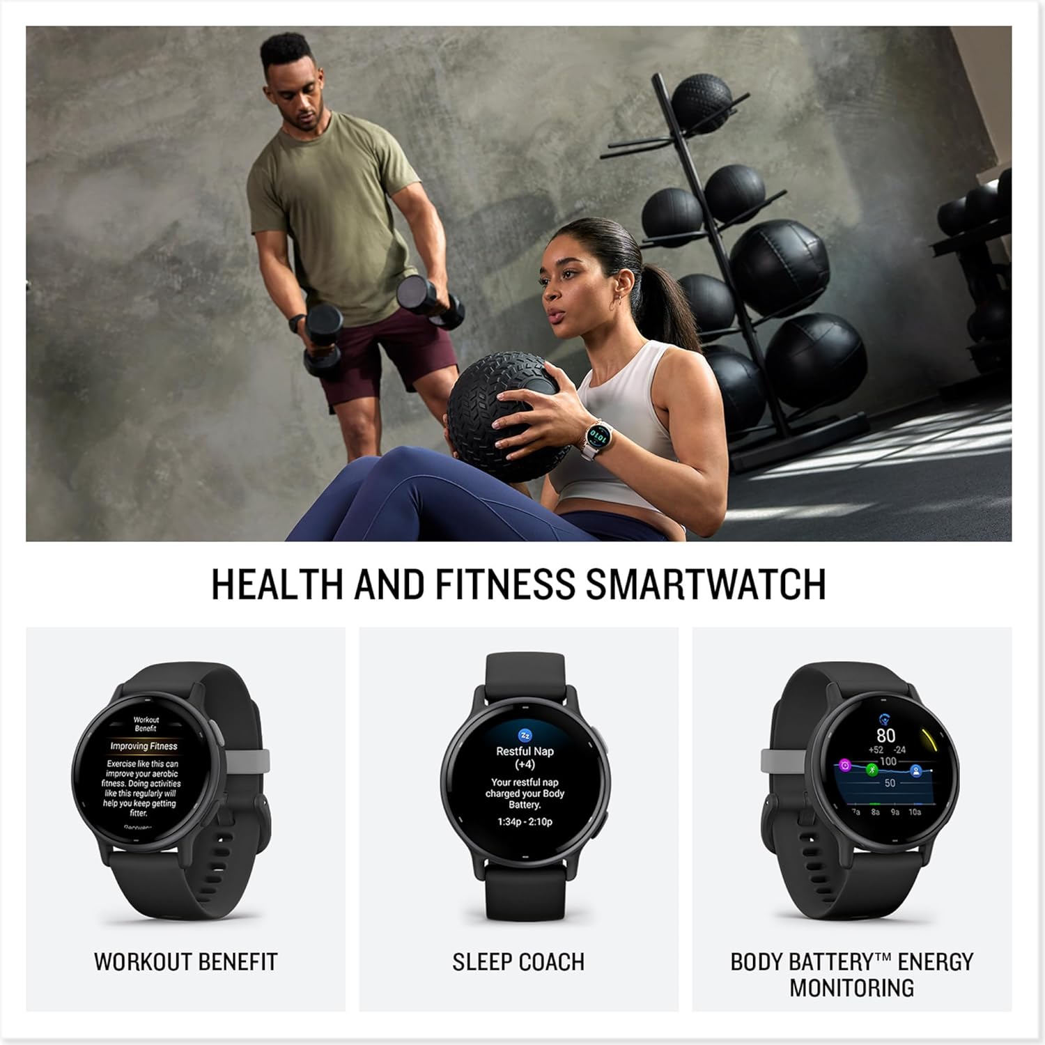 AMOLED GPS Smart Watch Health Fitness Tracker