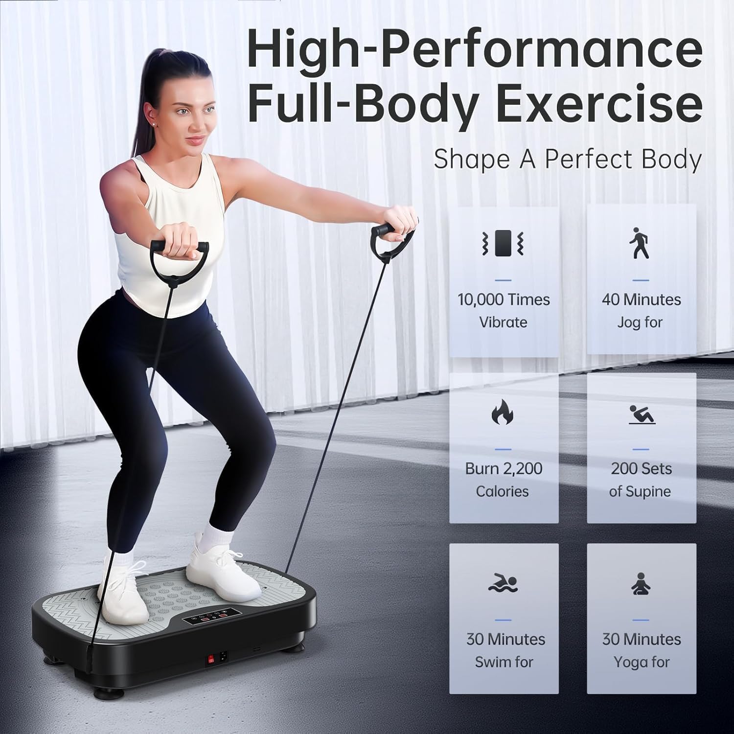 Vibration Plate Exercise Machine 99 Levels Full Body Fitness Platform