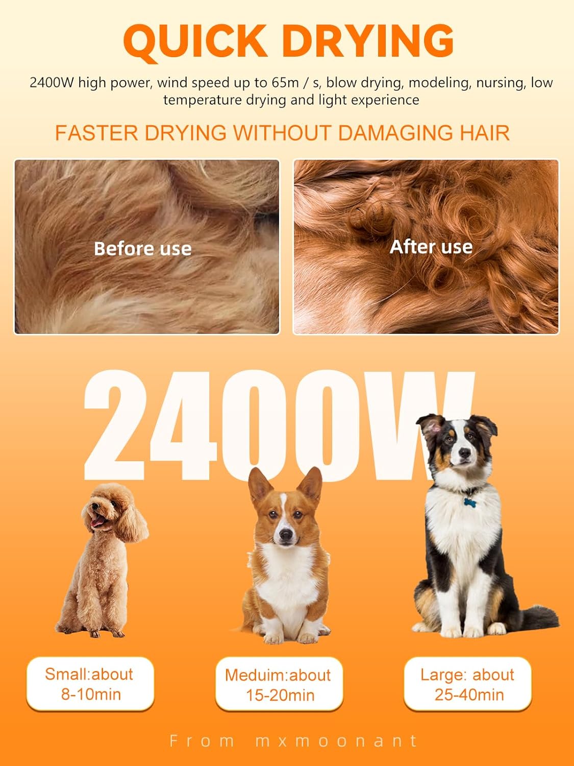 3 In 1 Pet Grooming Vacuum Dryer Clipper Kit 7 Tools Black