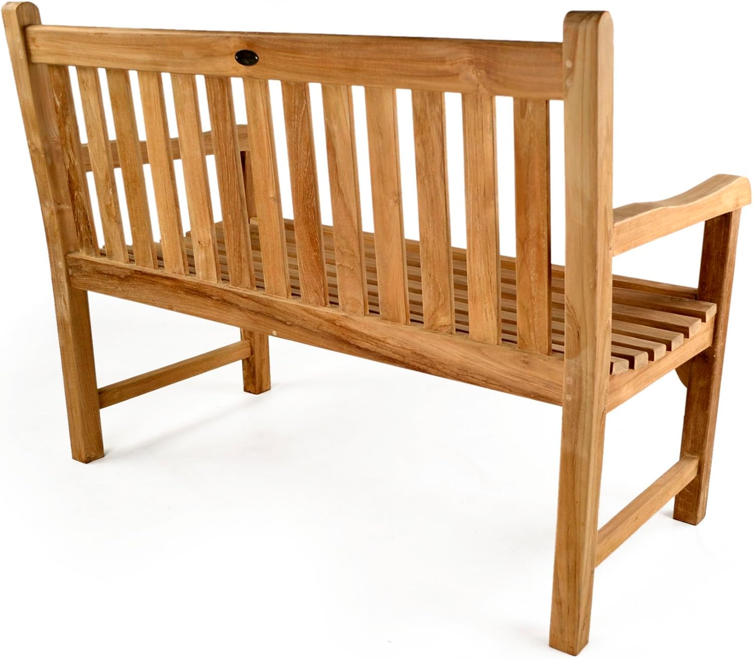 2 Seater Teak Garden Bench 120cm Wooden Patio Park Seat