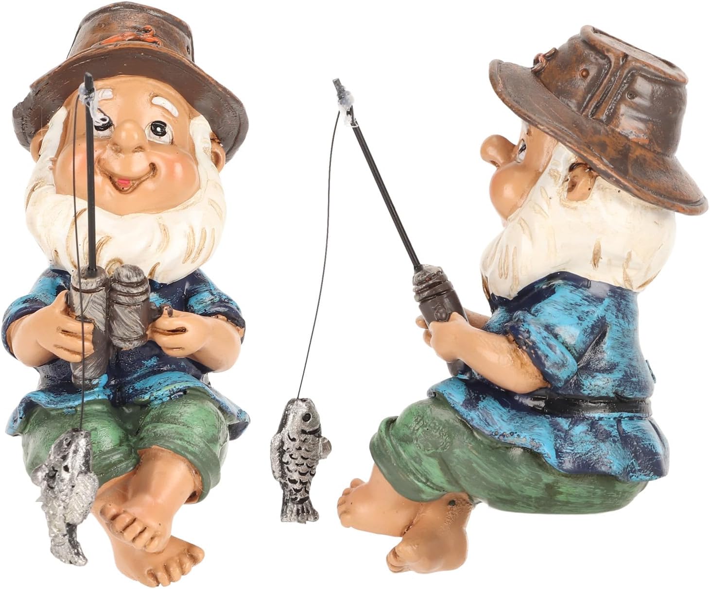 Fishing Garden Gnome Resin Outdoor Lawn Pond Decor Statue