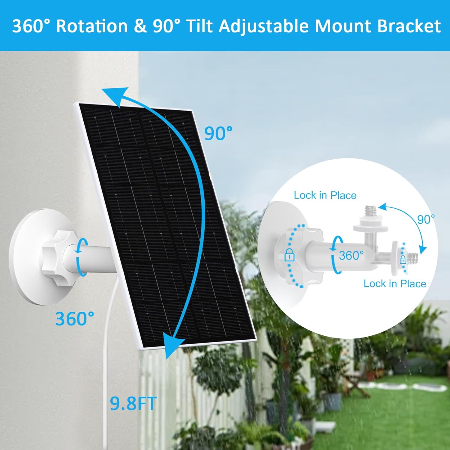4W Solar Panel Charger For Security Cameras USB C 2 Pack
