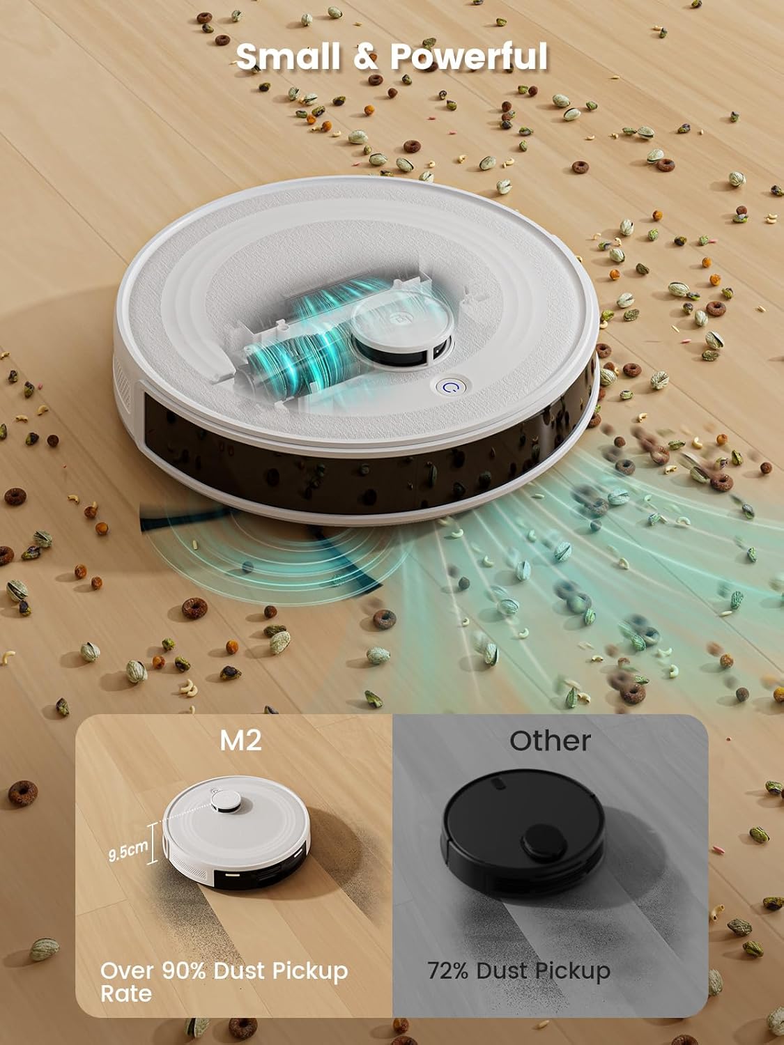 Robot Vacuum Mop 6000Pa LiDAR Mapping App Control Pet Hair