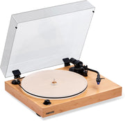 High-Fidelity Vinyl Turntable Record Player with Ortofon 2M Blue Cartridge, Bamboo Finish