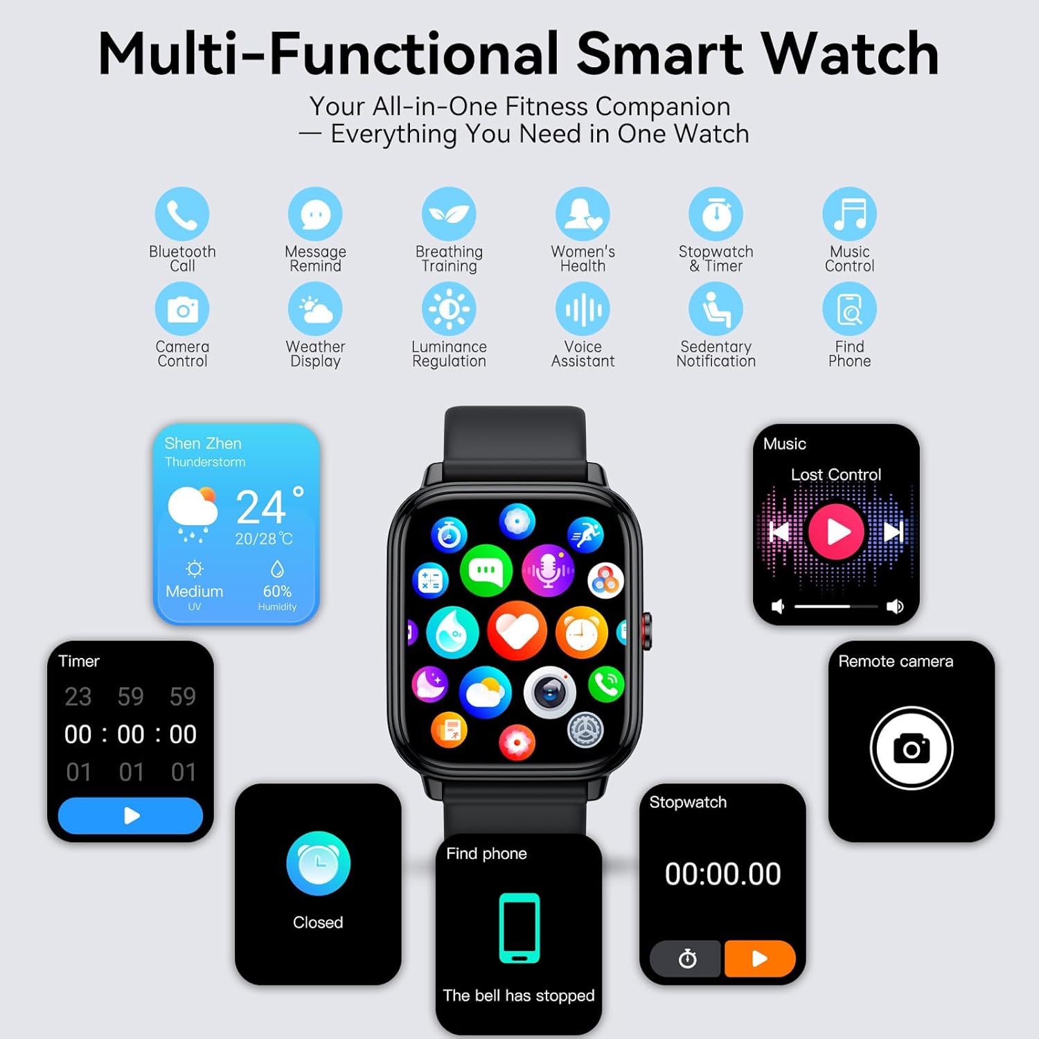 Smart Watch Bluetooth Call 85 Day Battery 112 Sports IP68