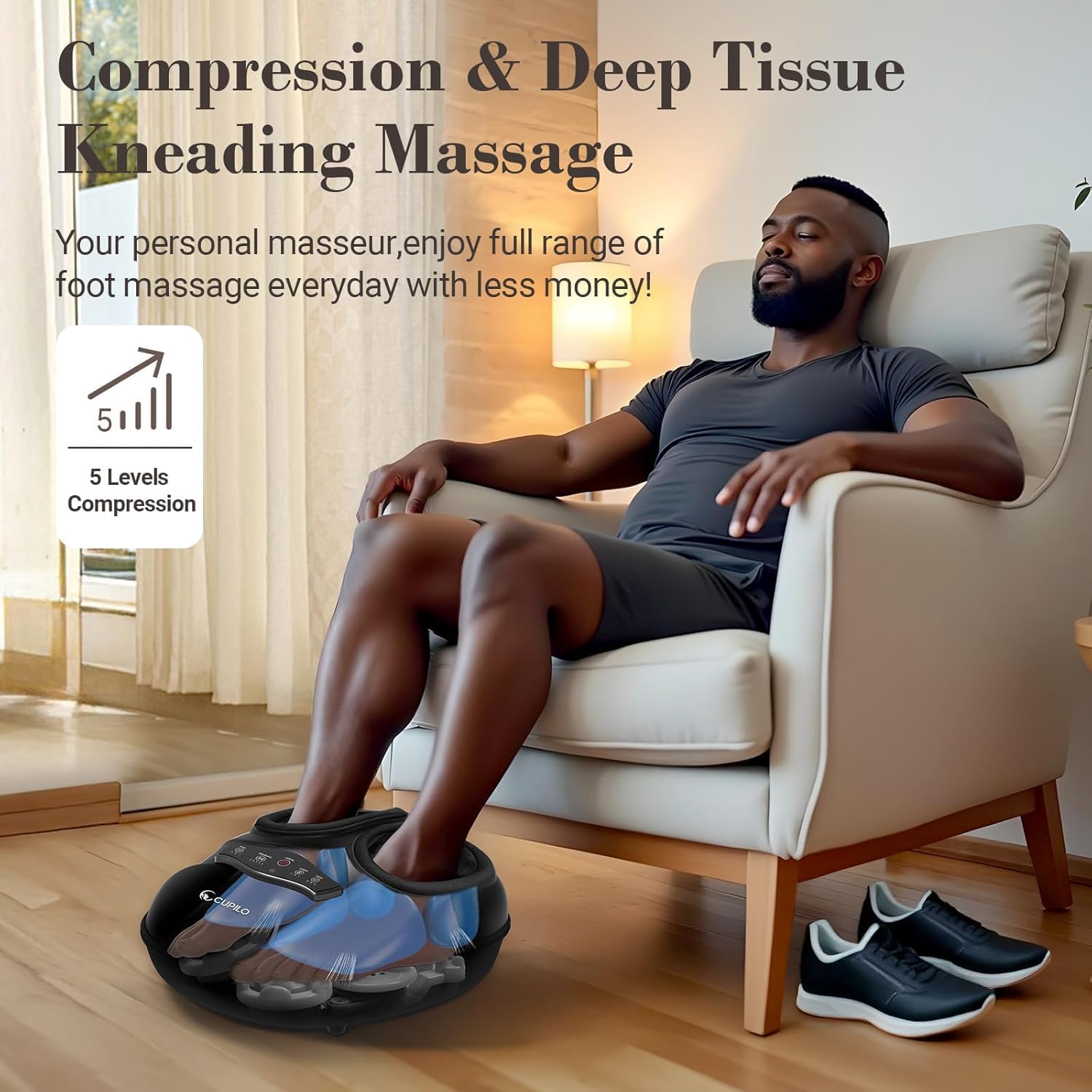 Shiatsu Foot Massager with Heat Compression Kneading Pain Relief
