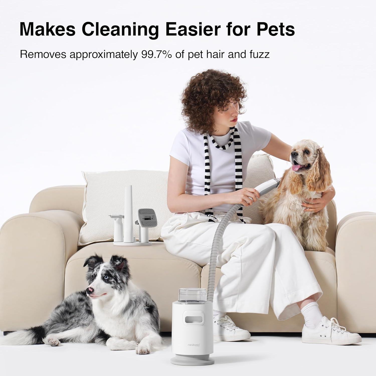 Pet Grooming Vacuum Kit 12000Pa Dog Cat Hair Remover