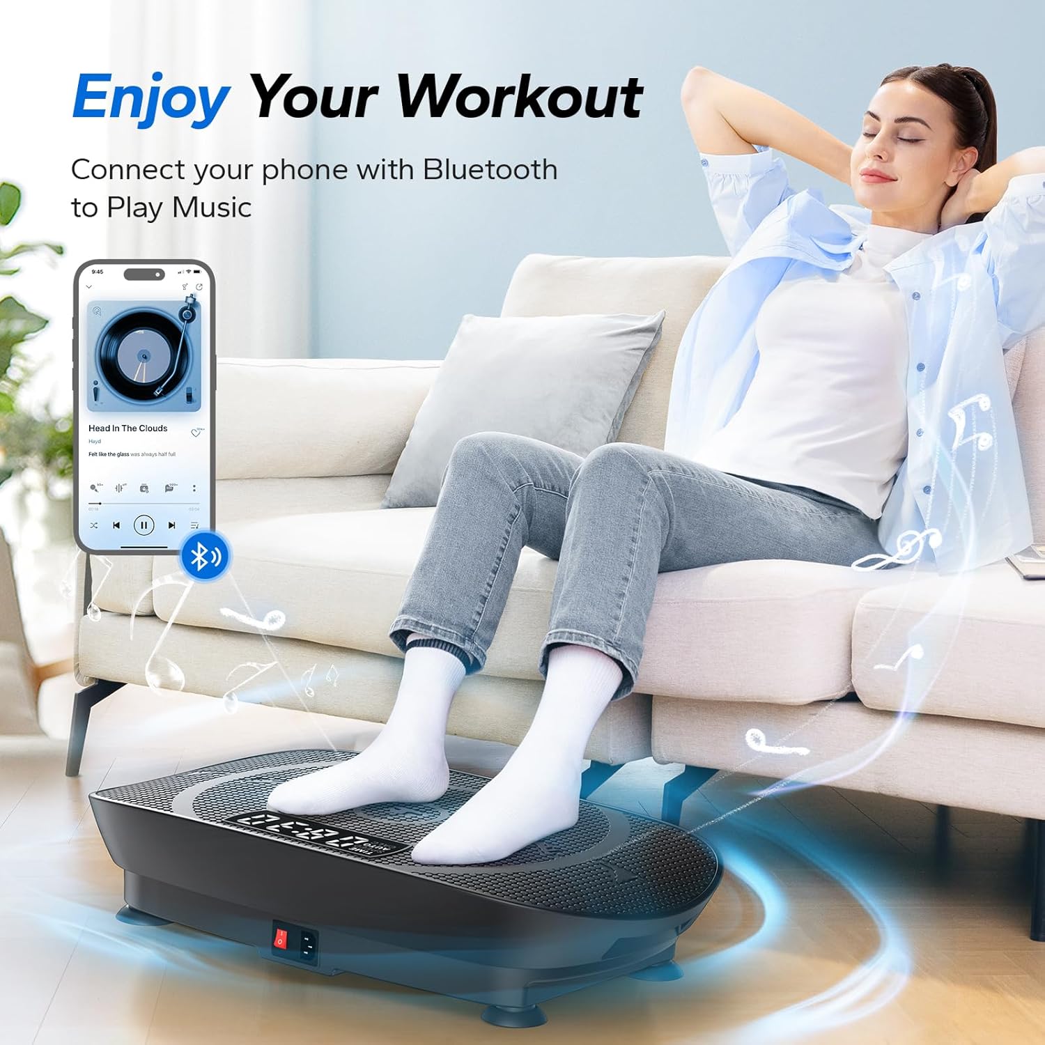 Vibration Plate Exercise Machine Whole Body Trainer Bluetooth