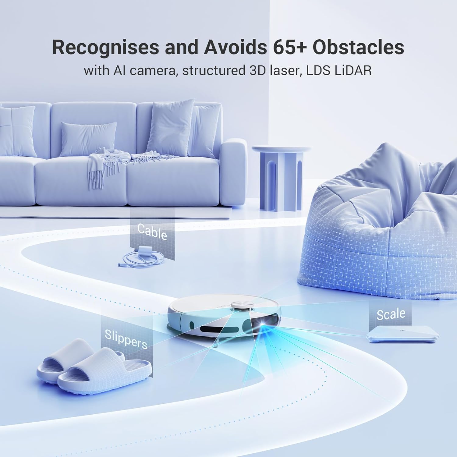 Robot Vacuum Mop Self Empty 7200Pa Auto Wash Dry LiDAR WiFi