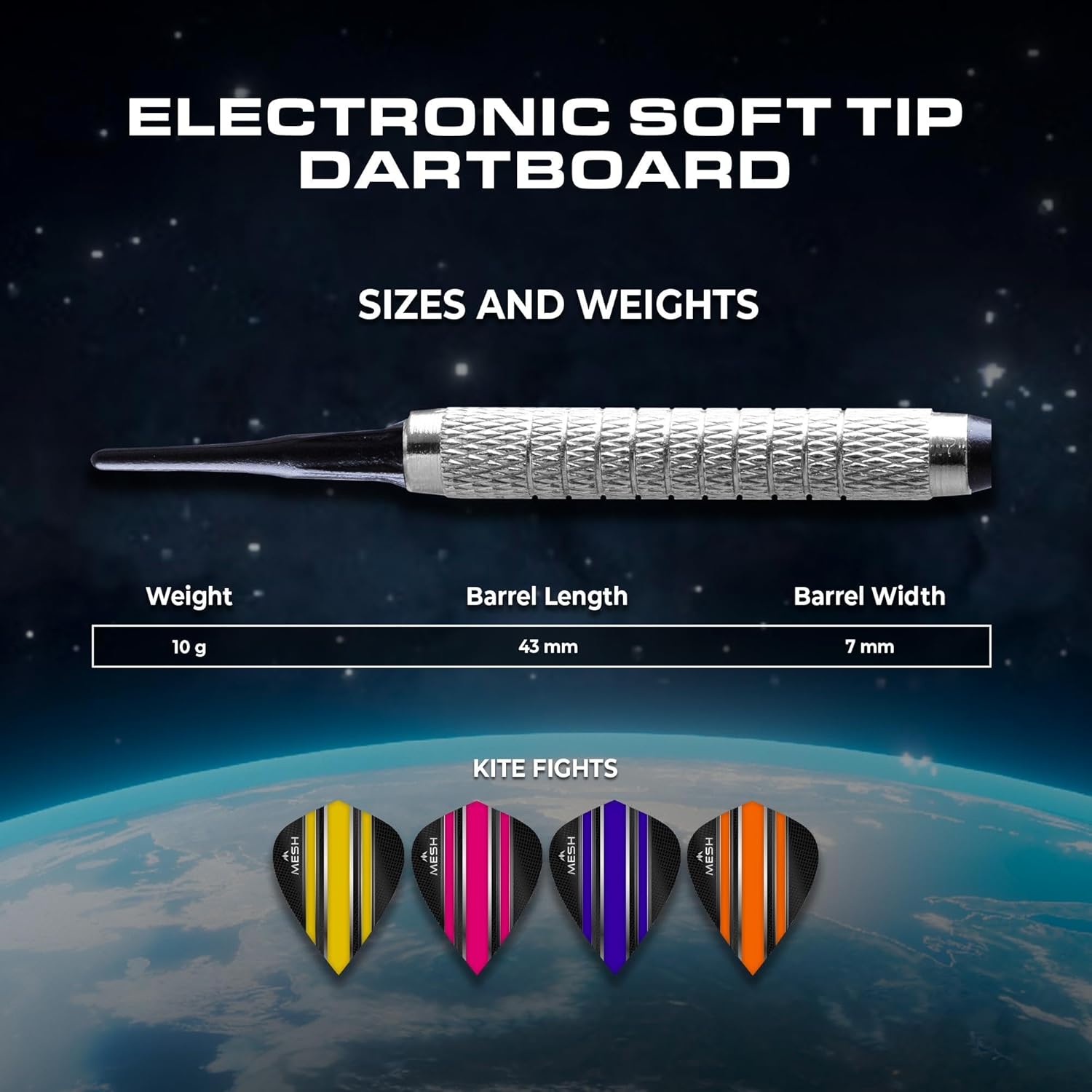 Electronic Dartboard Soft Tip 28 Games 16 Players 4 Sets Darts