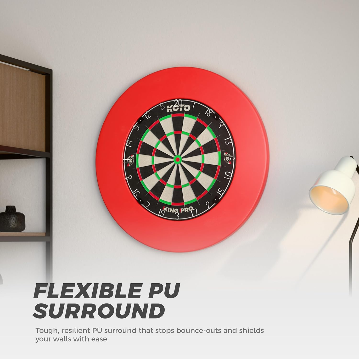 Dartboard Surround Red PU Wall Protector Ring Thick Edge Durable