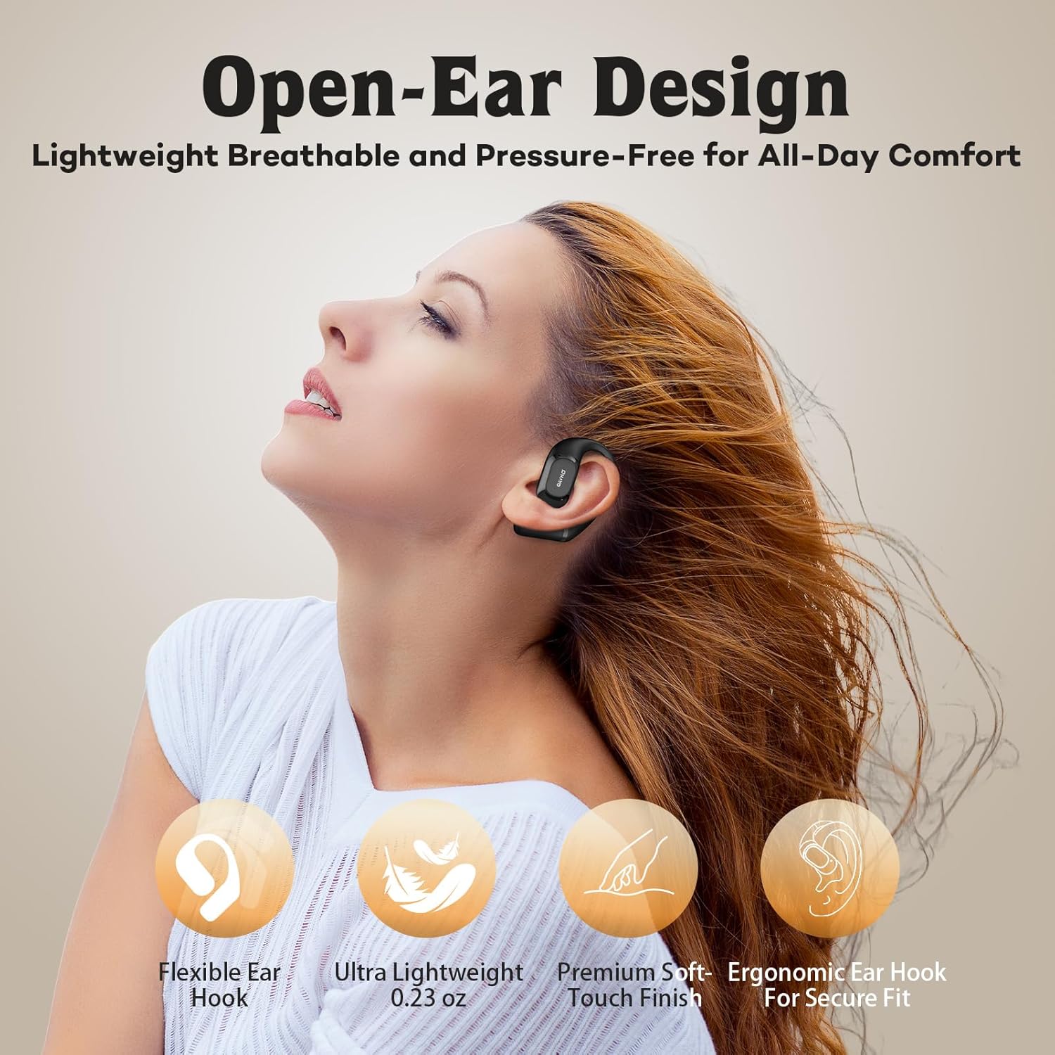Open Ear Bluetooth Sport Headphones Ear Hook ENC Mic 40H Battery