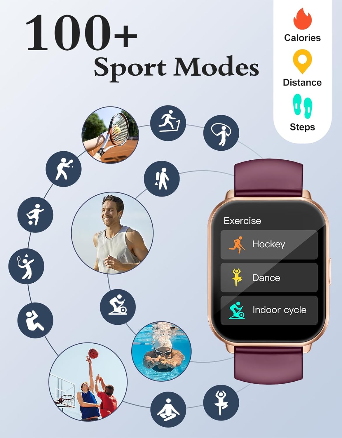 Smart Watch Bluetooth Call Fitness Tracker 1.85 Inch