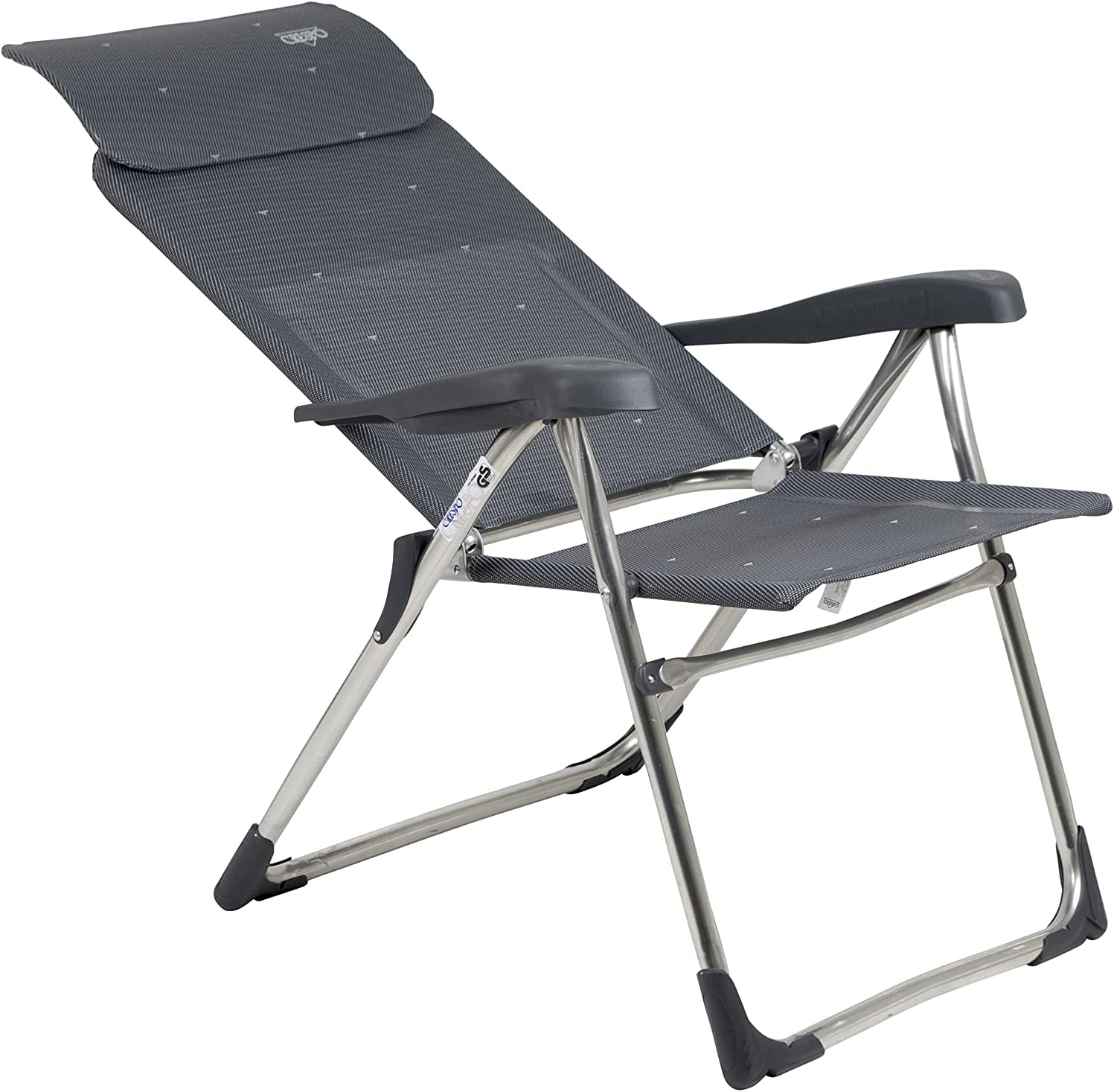 Adjustable Aluminium Camping Chair Foldable Grey