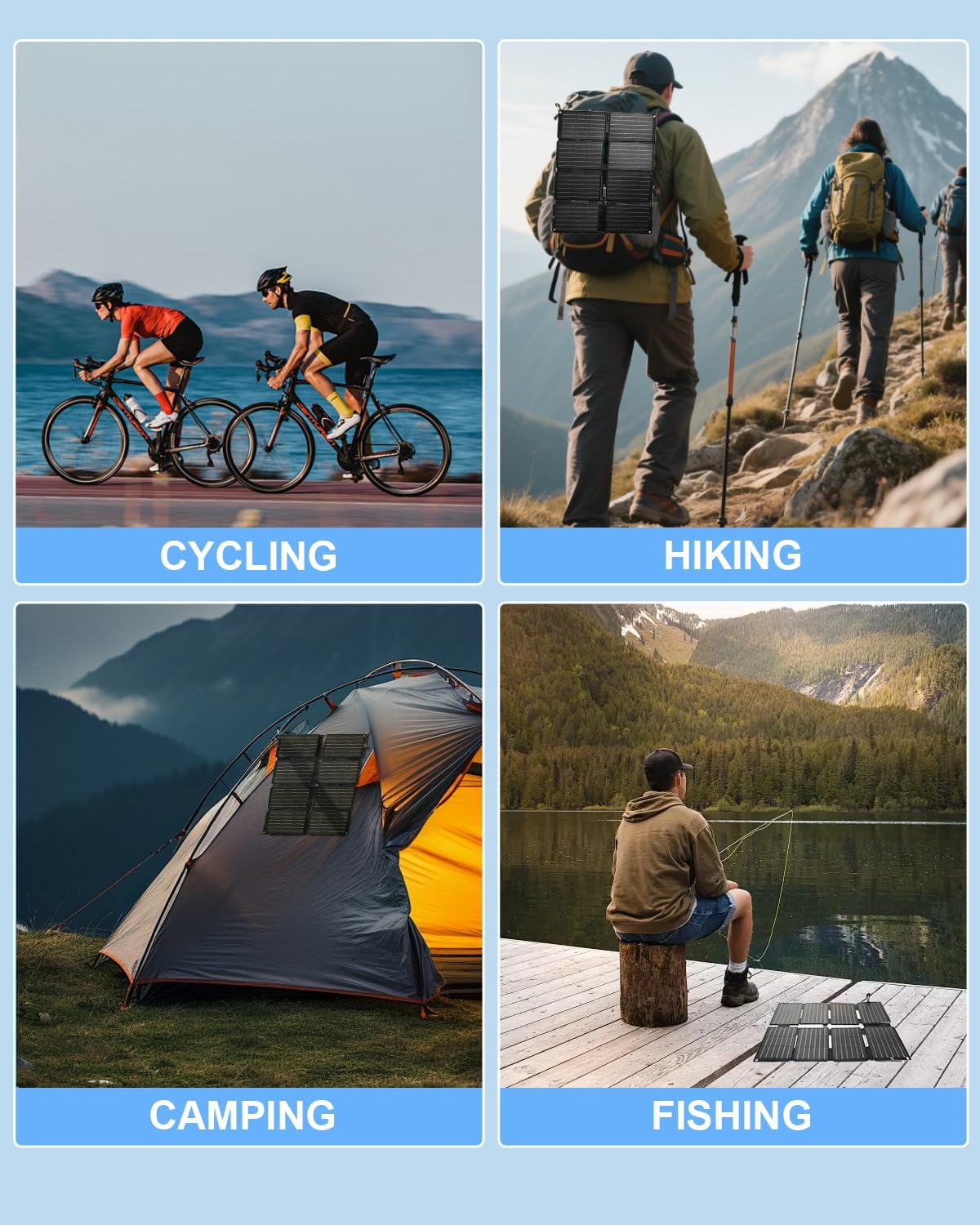 25W Foldable Solar Charger ETFE USB C USB A Camping