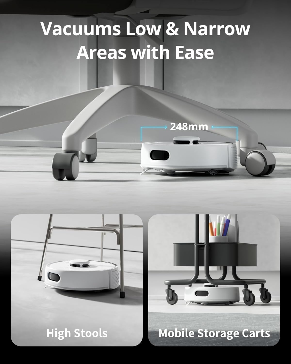Mini Robot Vacuum Self Empty 90 Day LiDAR Mapping Quiet Clean
