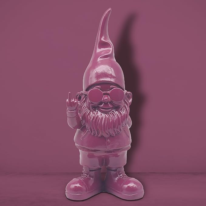 Swearing Gnome Statue Purple 20cm Funny Home Decor Figurine